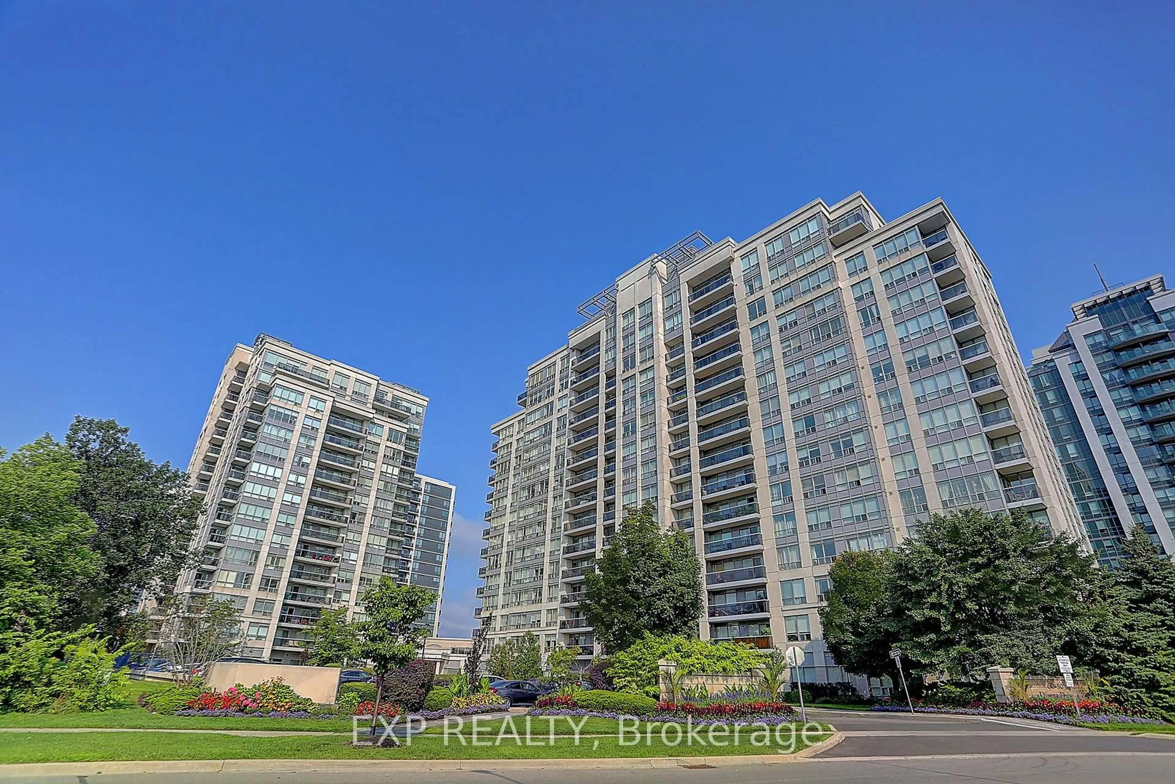 A pic from outside/outdoor area/front of a property/back of a property/a pic from drone, city buildings view from balcony for 60 Disera Dr #1404, Vaughan Ontario L4J 9G1