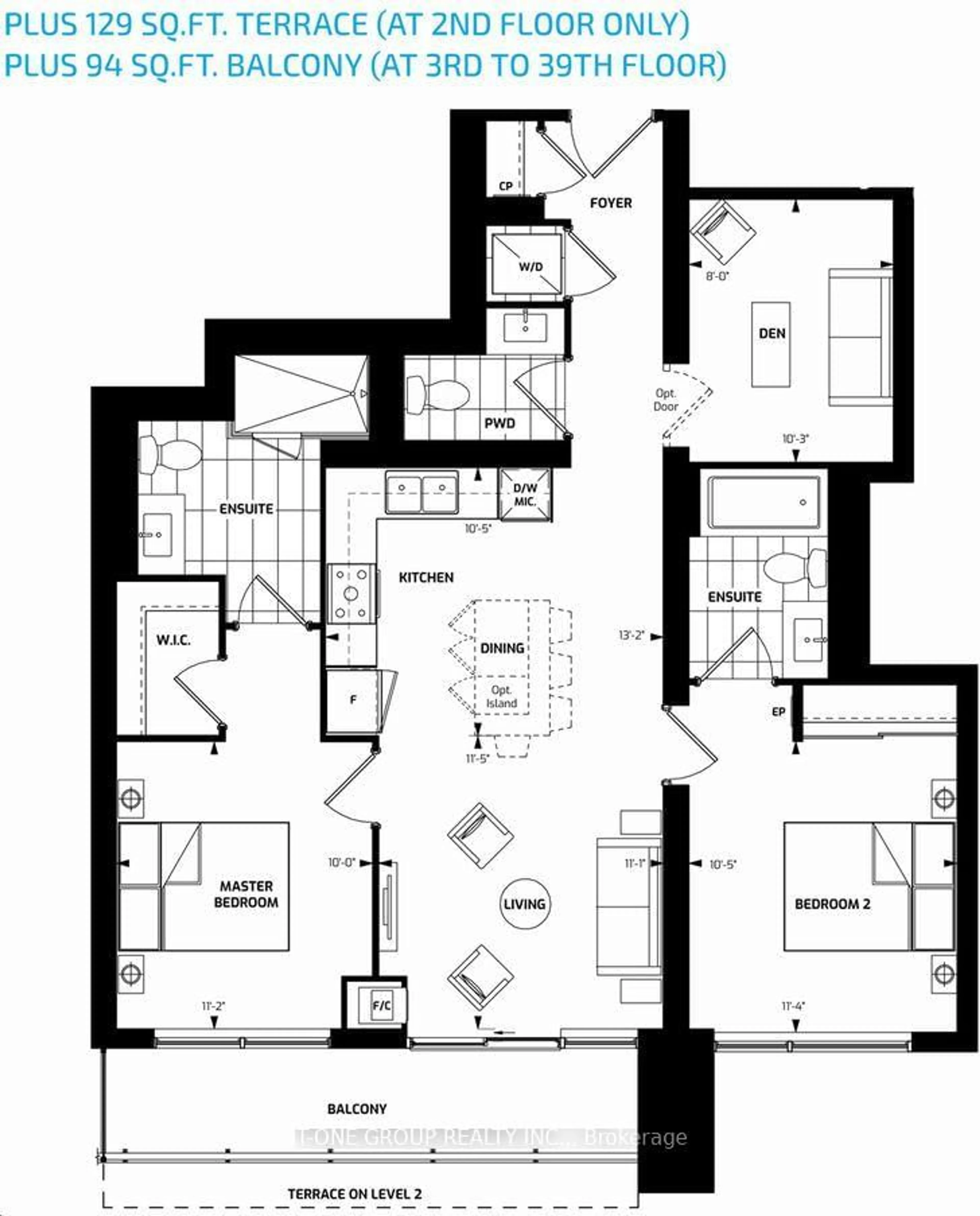 Floor plan for 18 Water Walk Dr #2806, Markham Ontario L3R 6L5