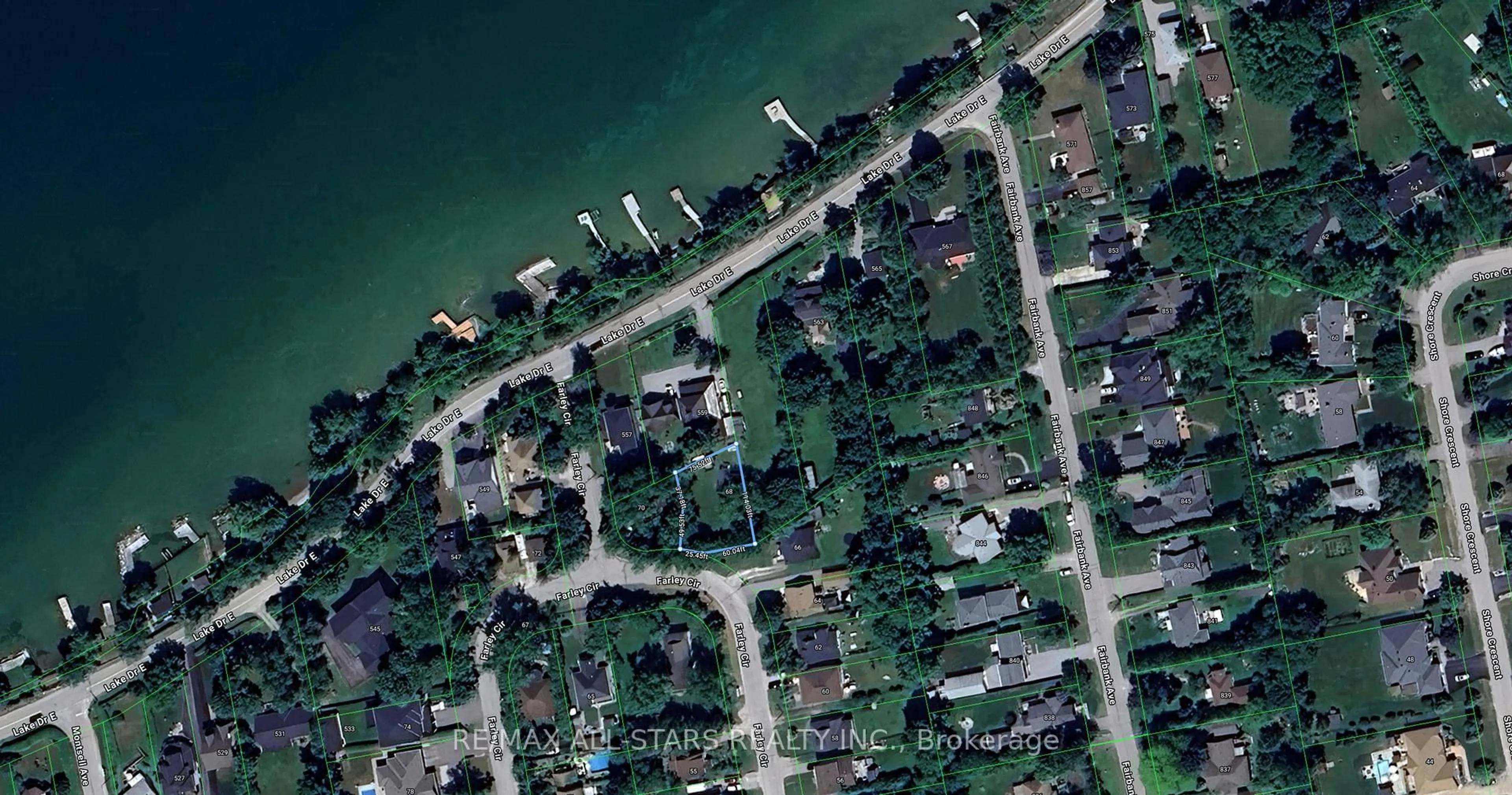A pic from outside/outdoor area/front of a property/back of a property/a pic from drone, water/lake/river/ocean view for 68 Farley Circ, Georgina Ontario L0E 1S0