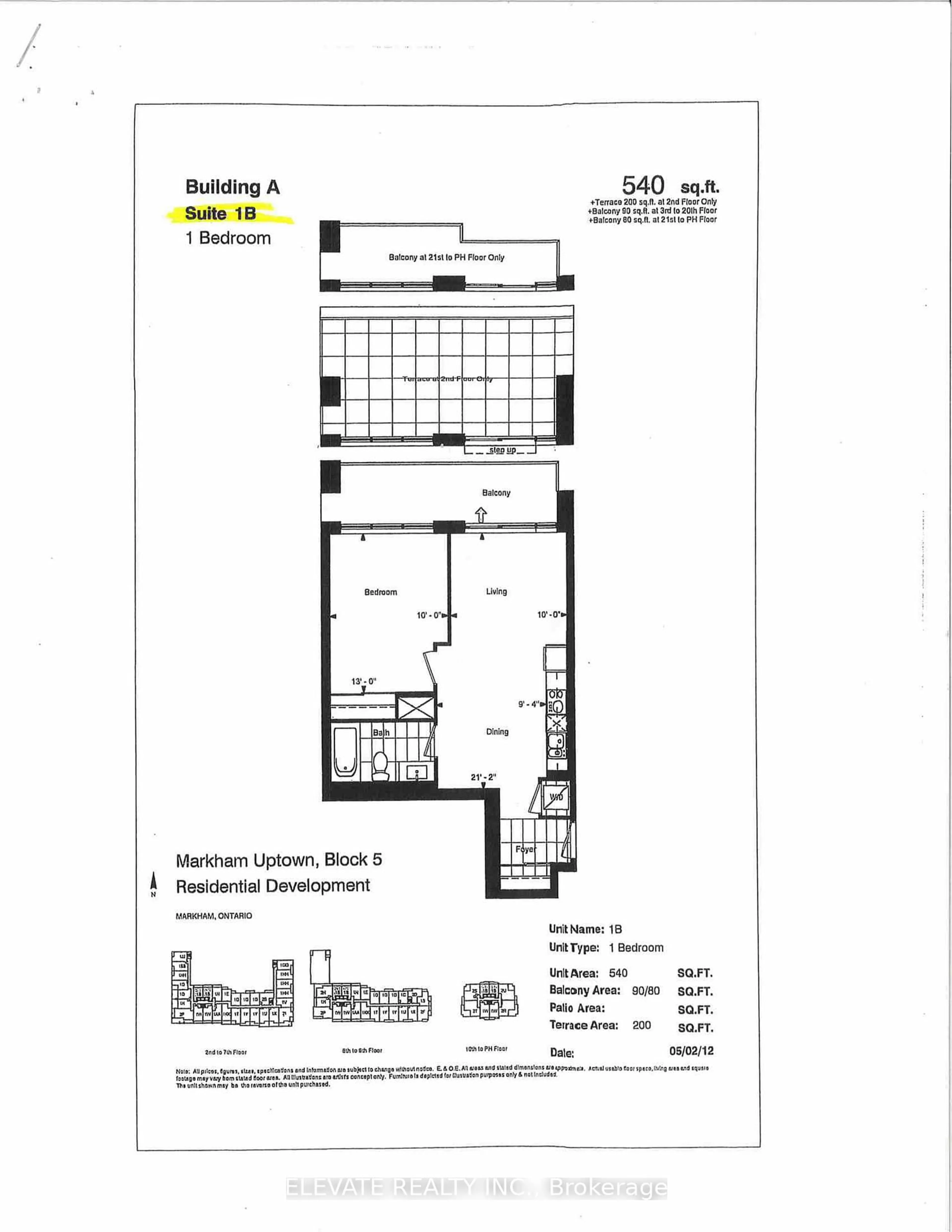 Floor plan for 18 Uptown Dr #229, Markham Ontario L3R 5M5