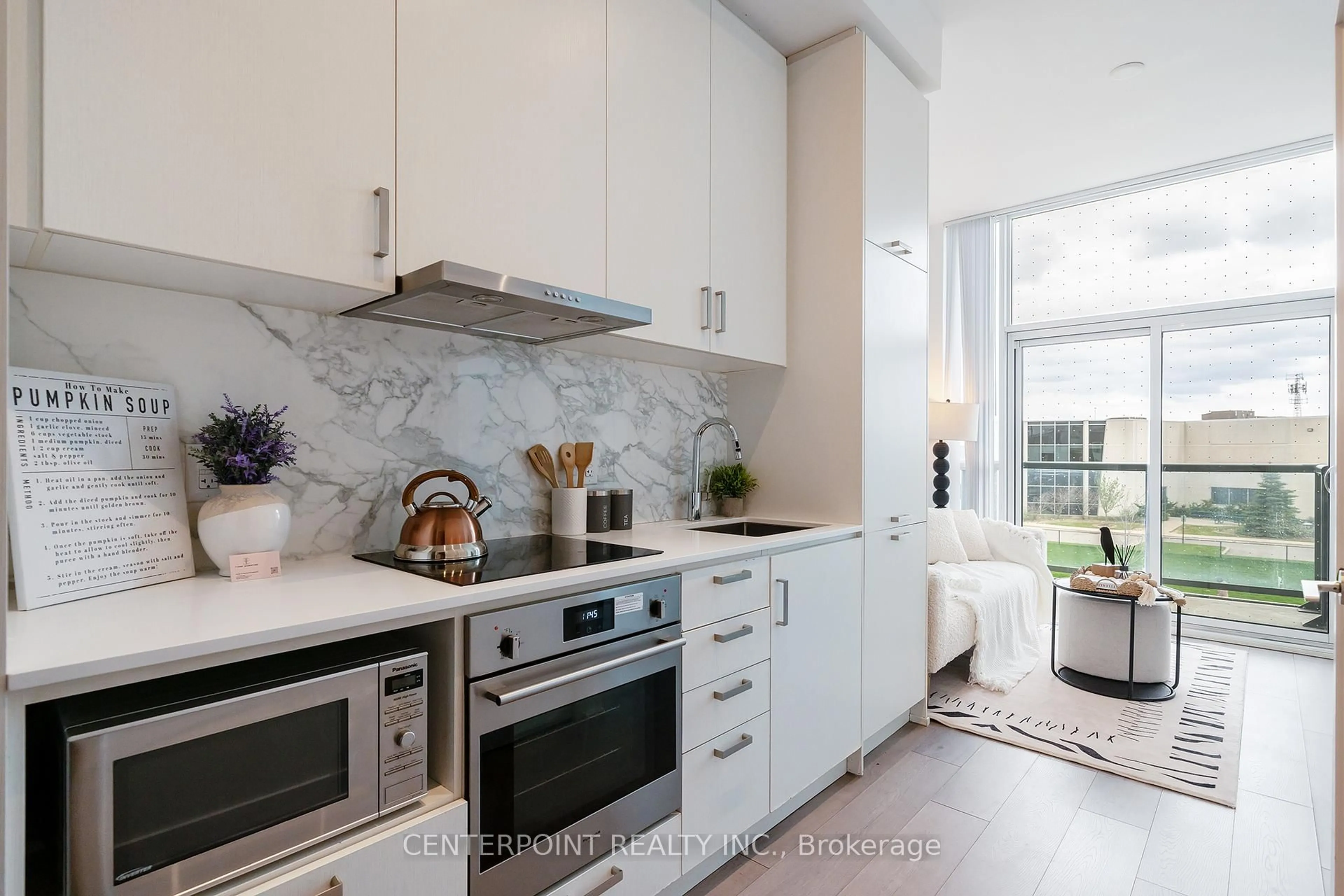 Contemporary kitchen, ceramic/tile floor for 60 Honeycrisp Cres #219, Vaughan Ontario L4K 0N5