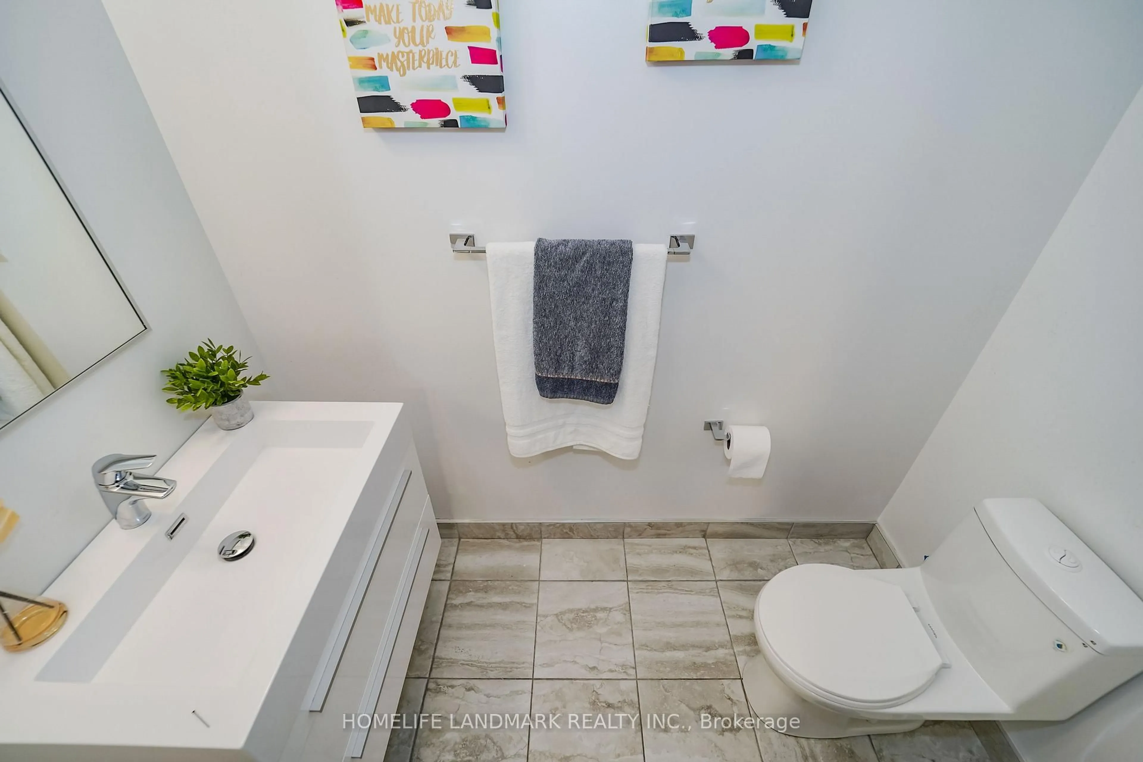 Contemporary bathroom, ceramic/tile floor for 18 Rouge Valley Dr #105C, Markham Ontario L6G 0H1