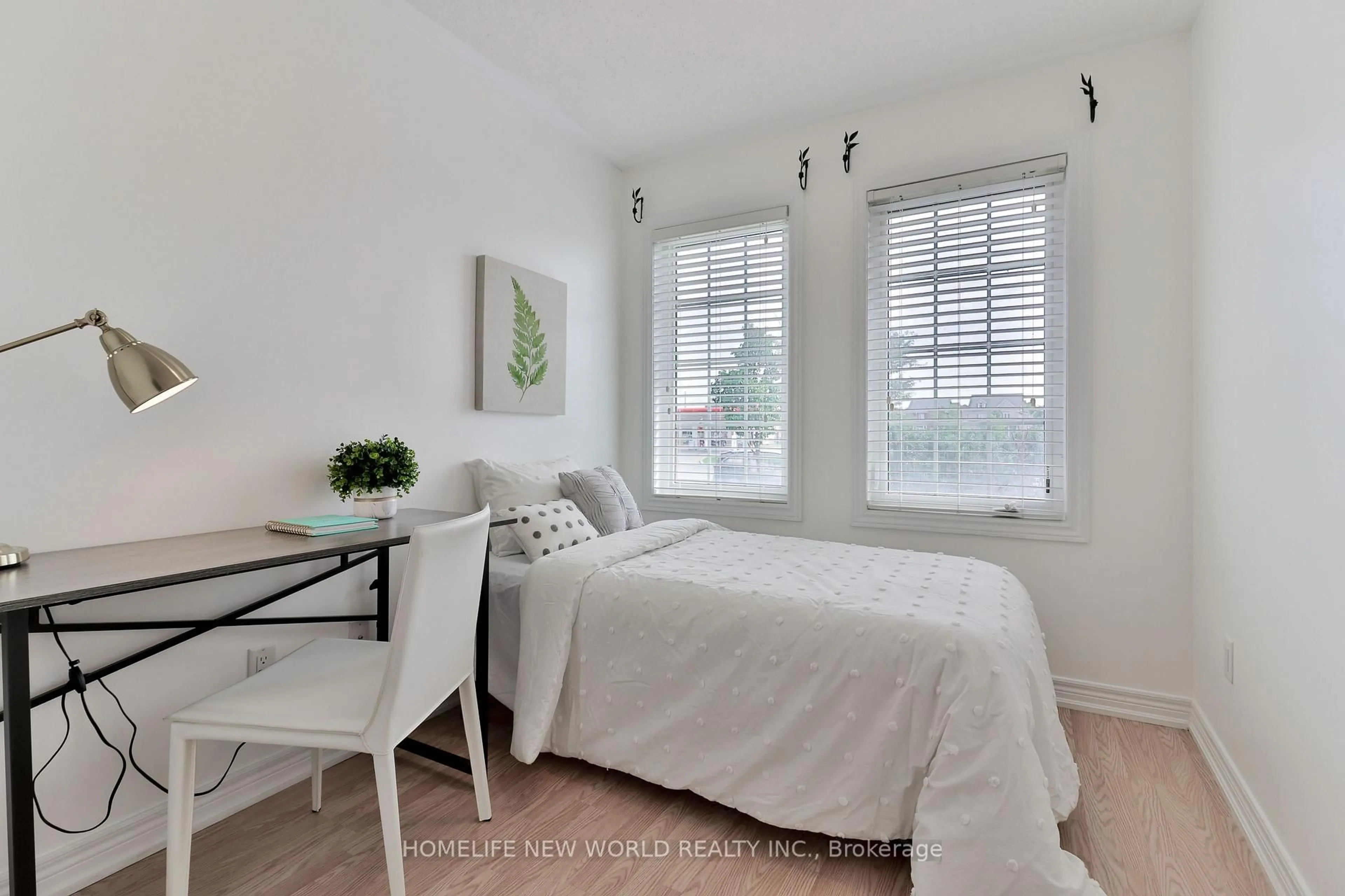Bedroom with bed, wood/laminate floor for 10004 McCowan Rd, Markham Ontario L6C 0N3