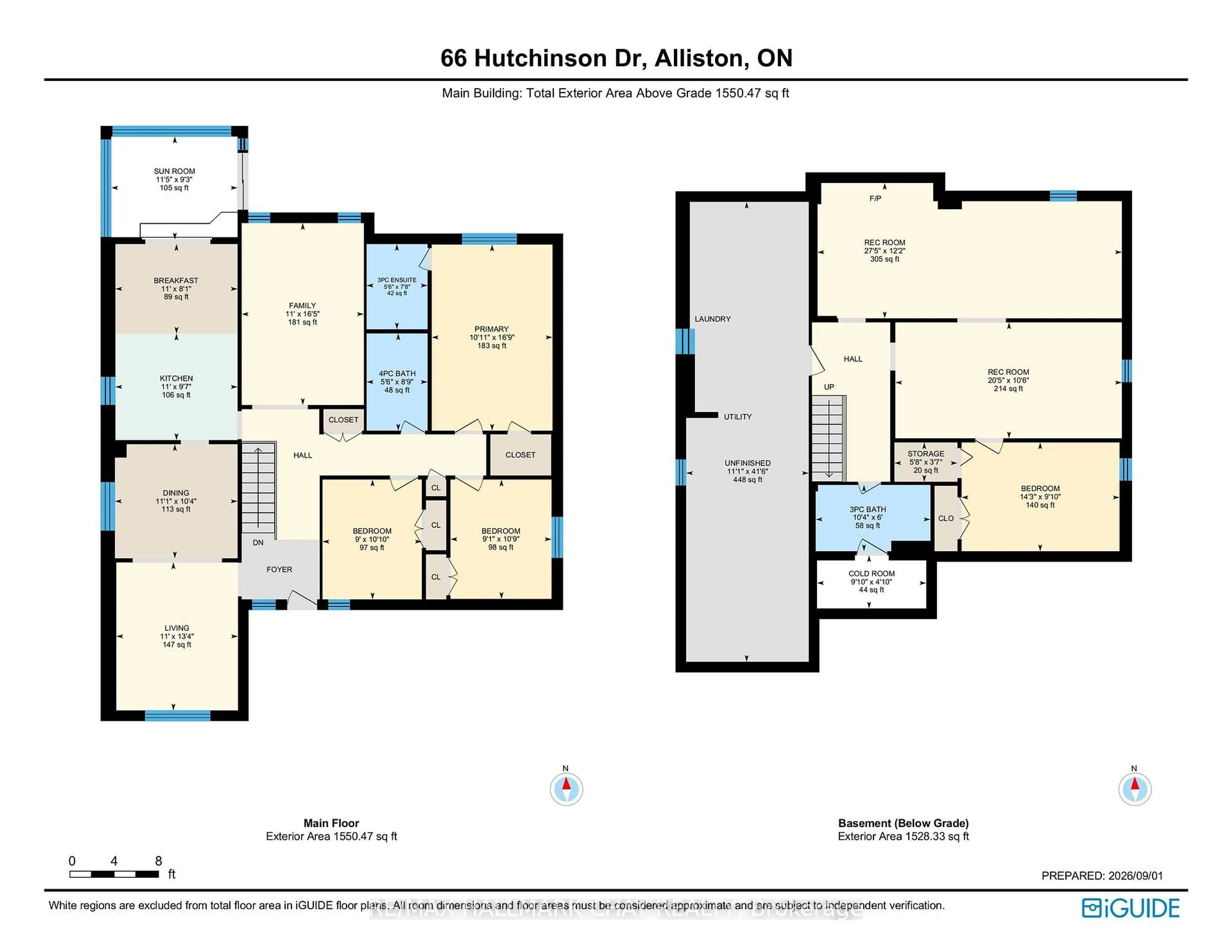 Floor plan for 66 Hutchinson Dr, New Tecumseth Ontario L9R 1M2