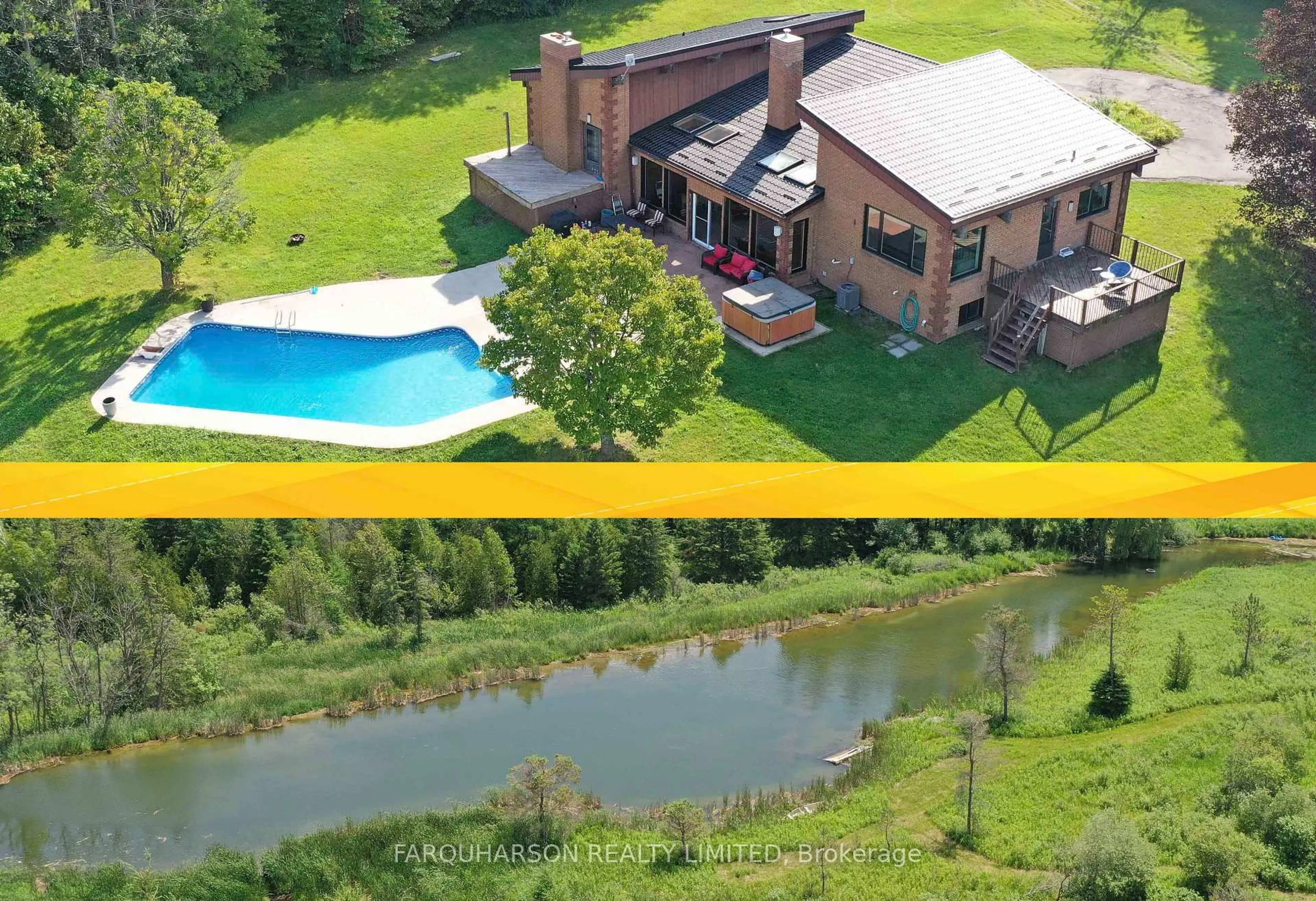 A pic from outside/outdoor area/front of a property/back of a property/a pic from drone, water/lake/river/ocean view for 729 Fowlers Rd, Uxbridge Ontario L0C 1C0