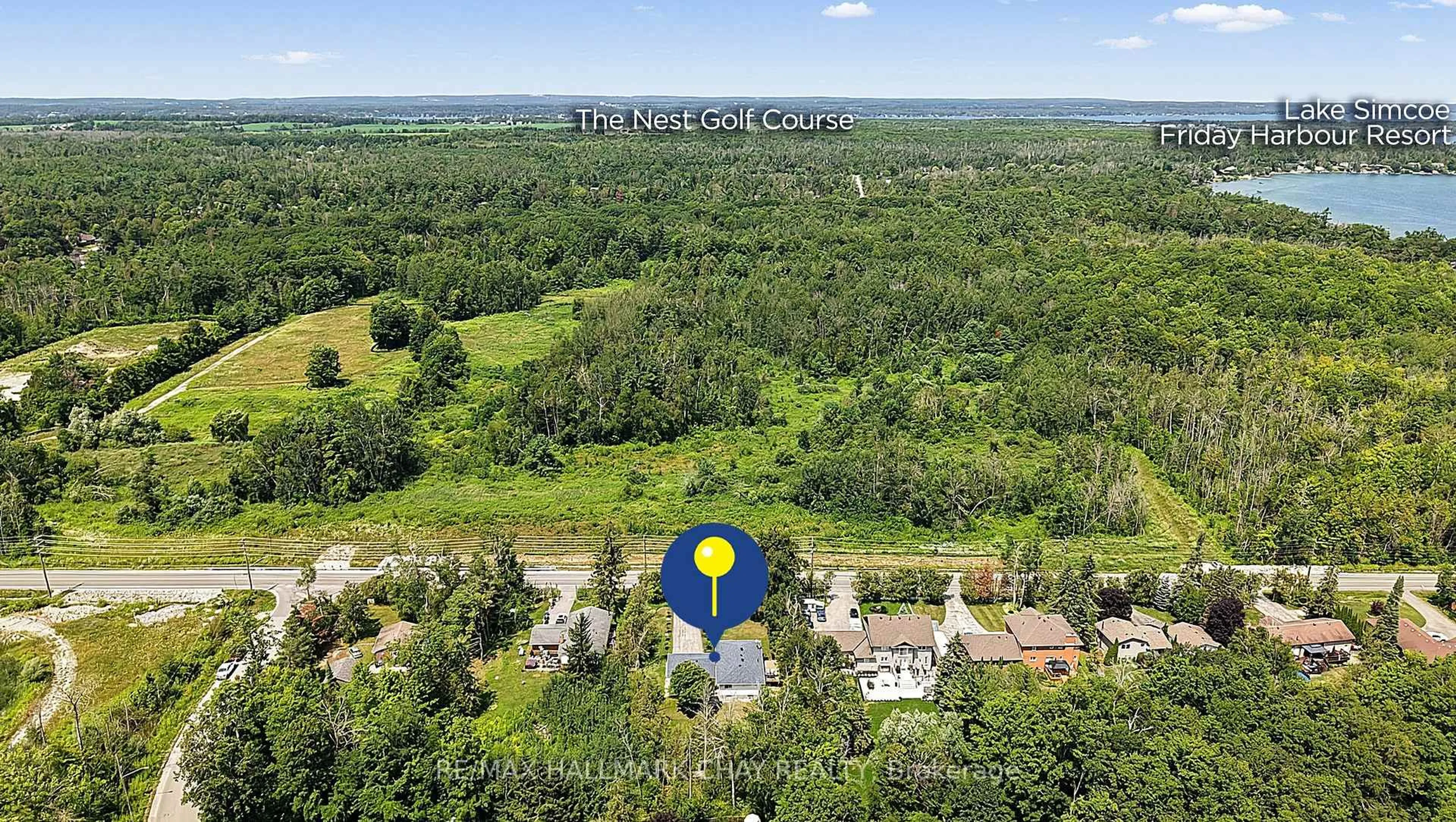 A pic from outside/outdoor area/front of a property/back of a property/a pic from drone, water/lake/river/ocean view for 631 Lockhart Rd, Innisfil Ontario L9S 3E5