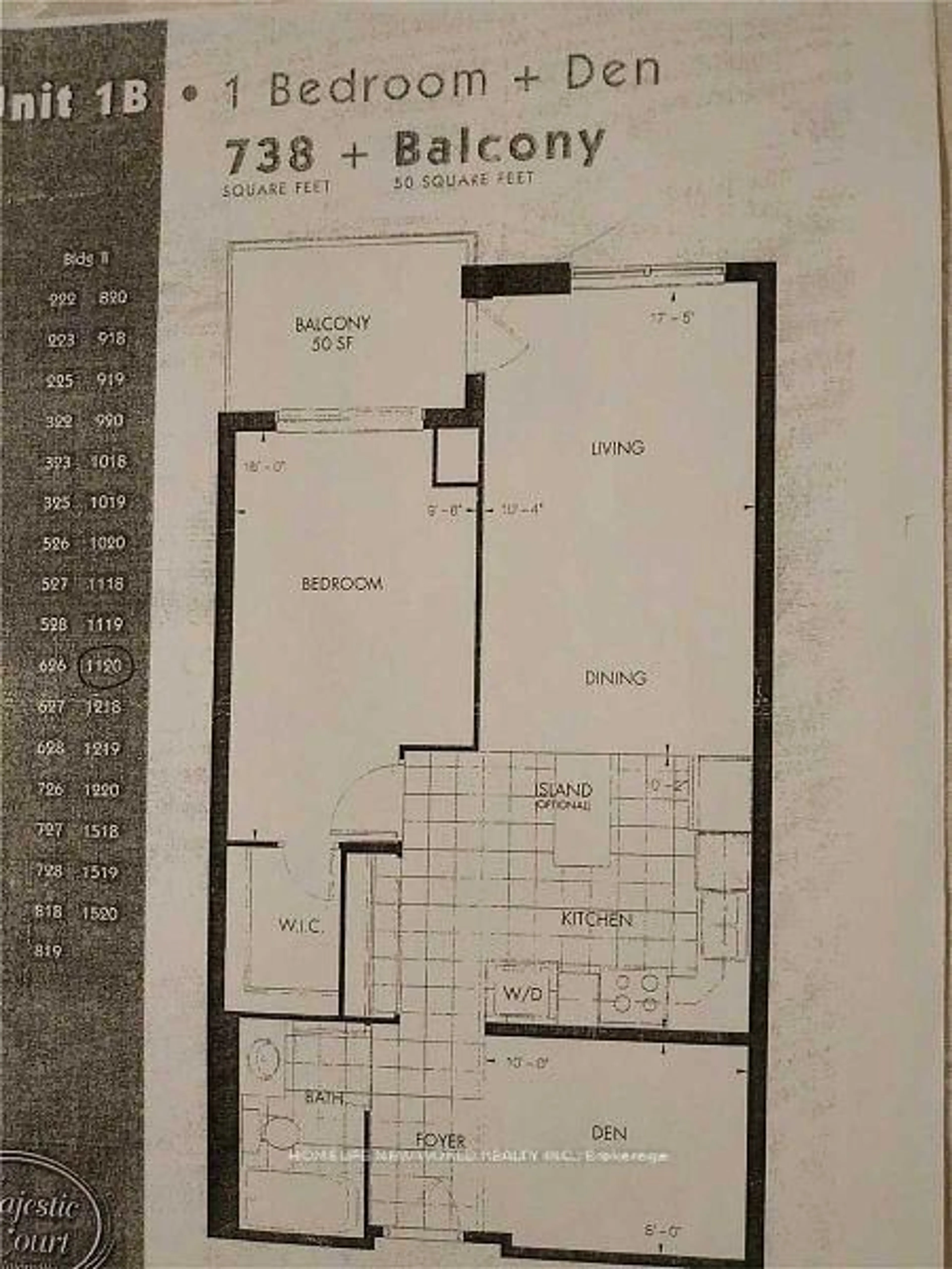 Floor plan for 50 Clegg Rd #1520, Markham Ontario L6G 0C6