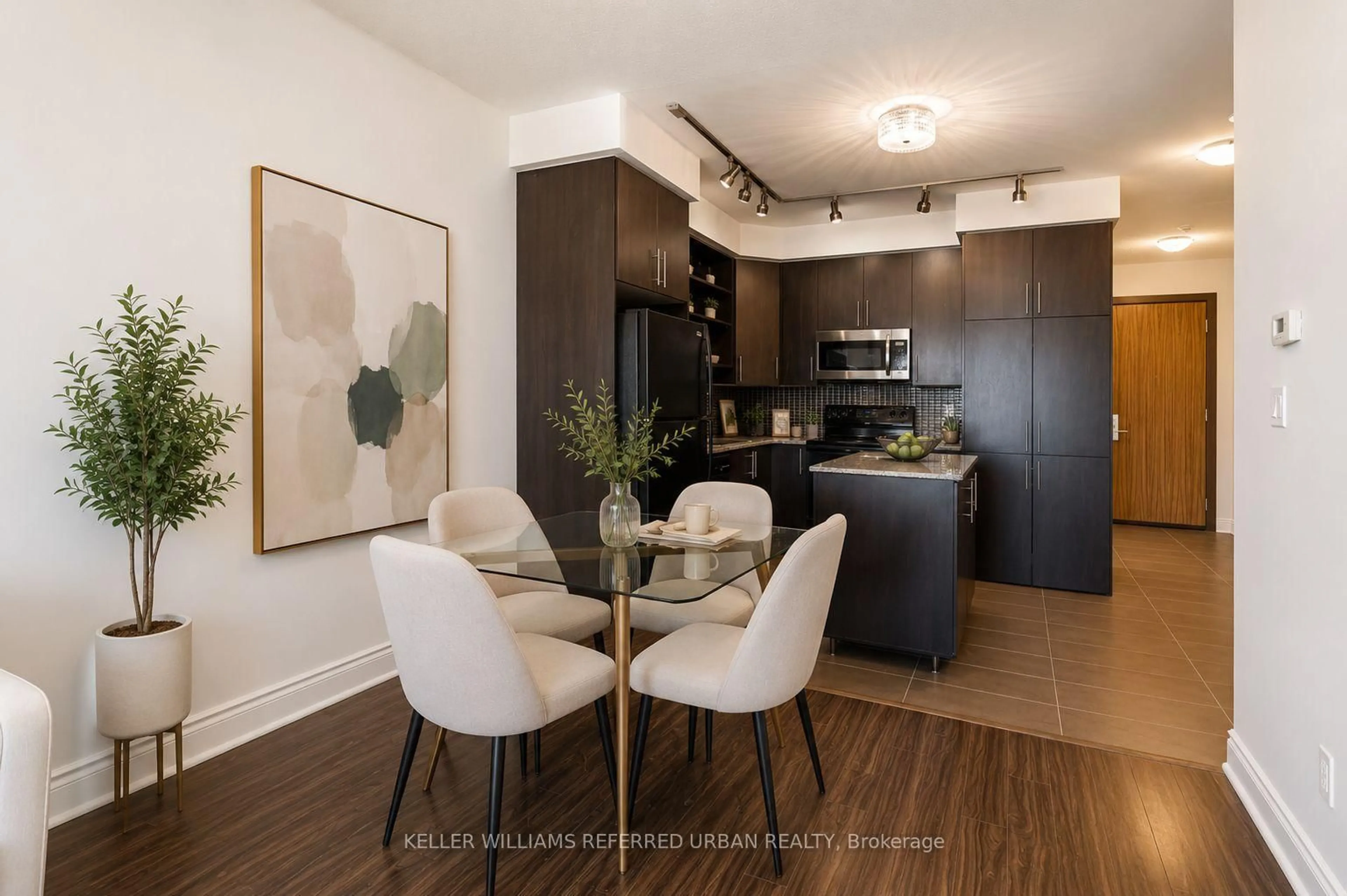 Open concept kitchen, wood/laminate floor for 50 Clegg Rd #1520, Markham Ontario L6G 0C6