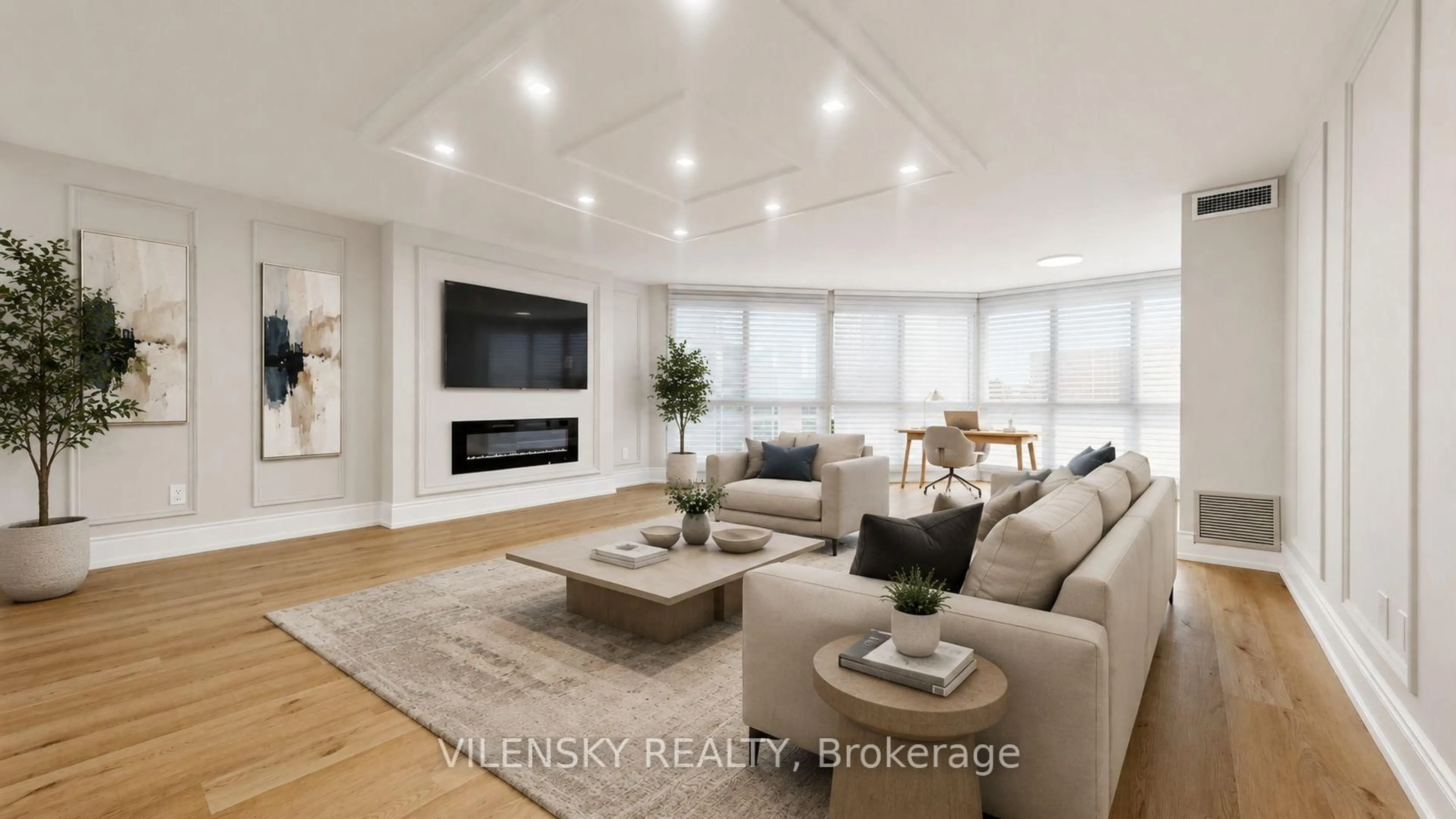 Living room with furniture, wood/laminate floor for 5 Weldrick Rd #506, Richmond Hill Ontario L4C 8S9