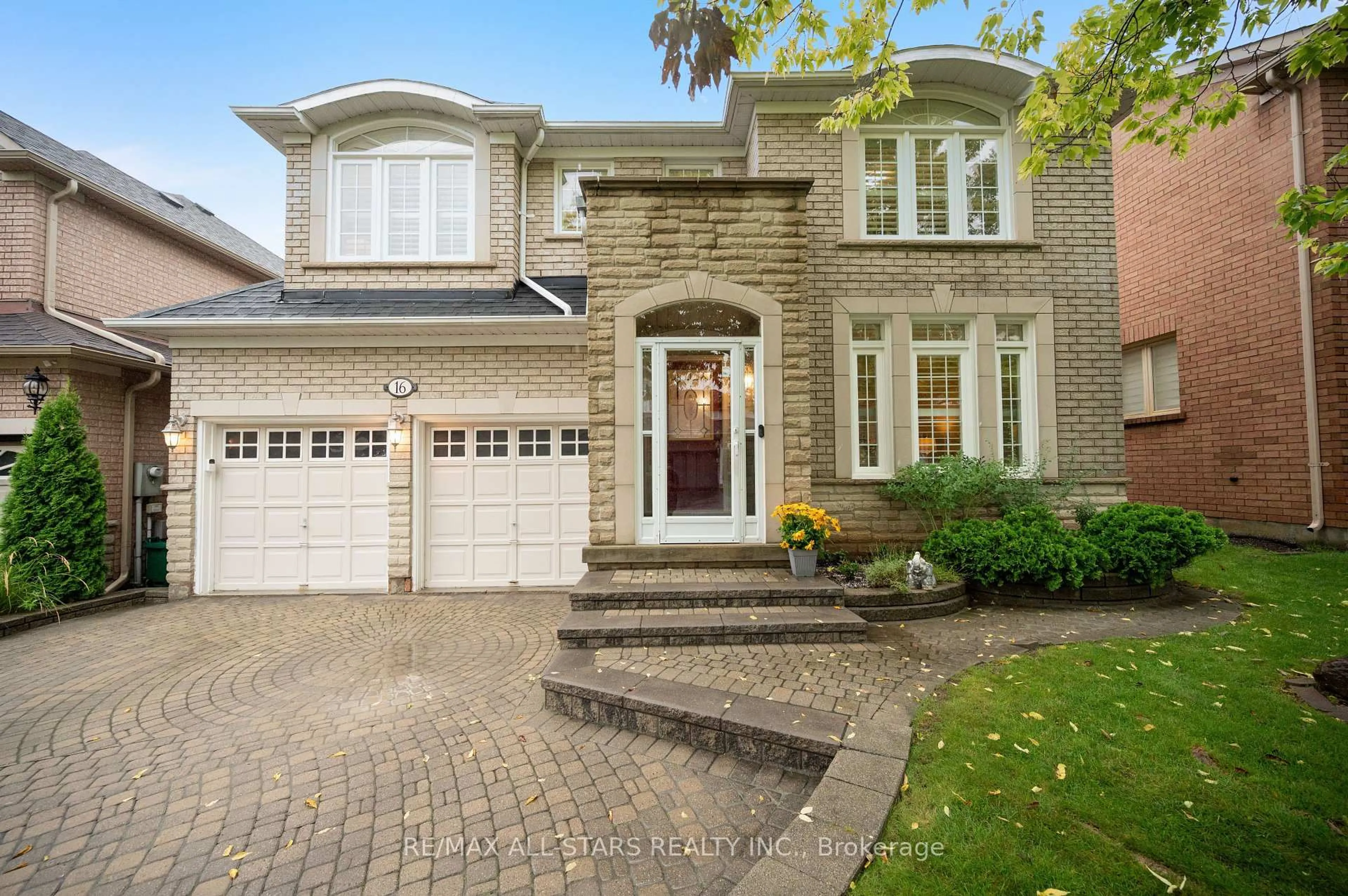 Home with brick exterior material, street for 16 Primrose Path Cres, Markham Ontario L3S 4A9