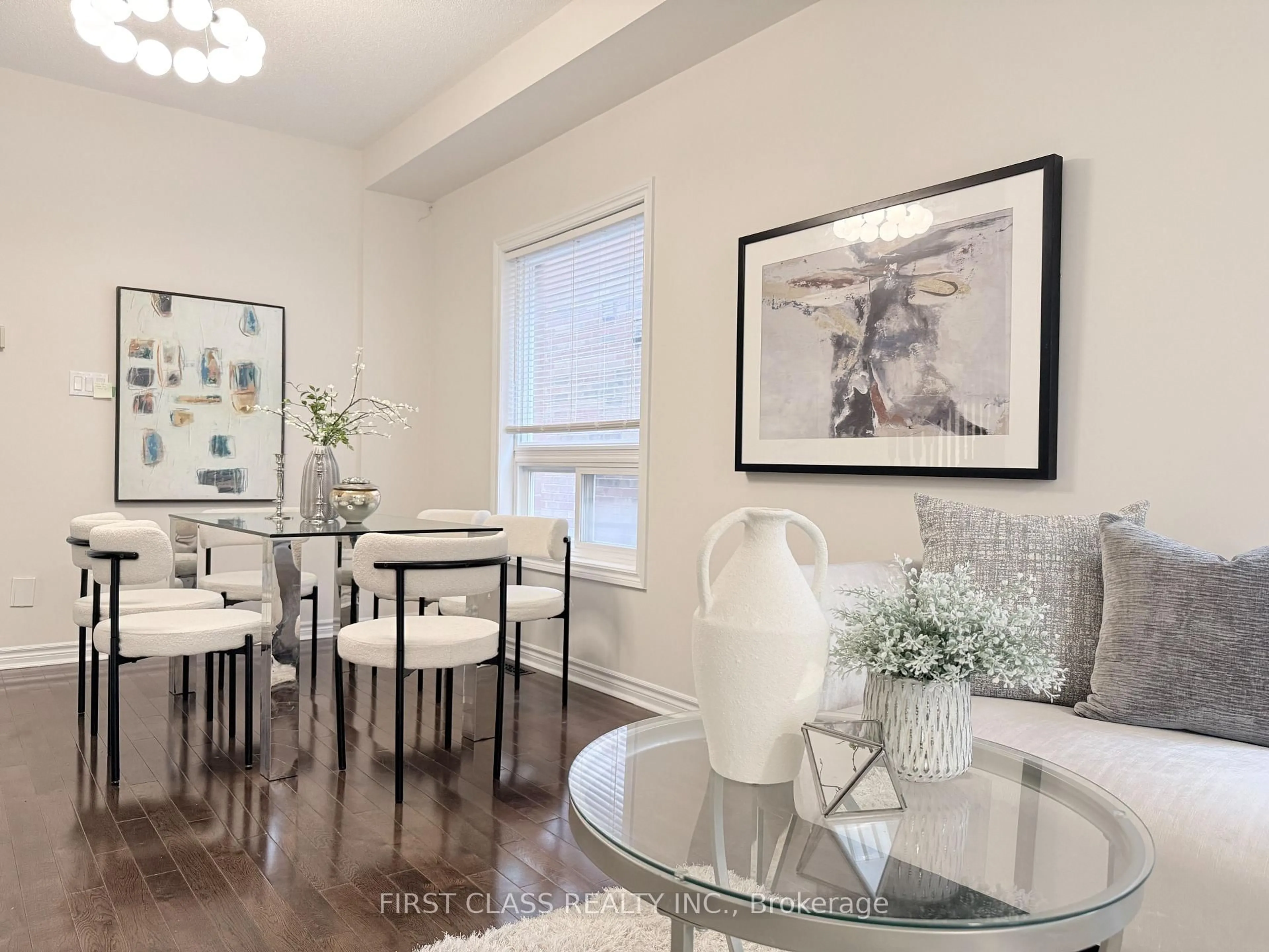 Dining room, wood/laminate floor for 89 Castan Ave, Markham Ontario L3R 5R1
