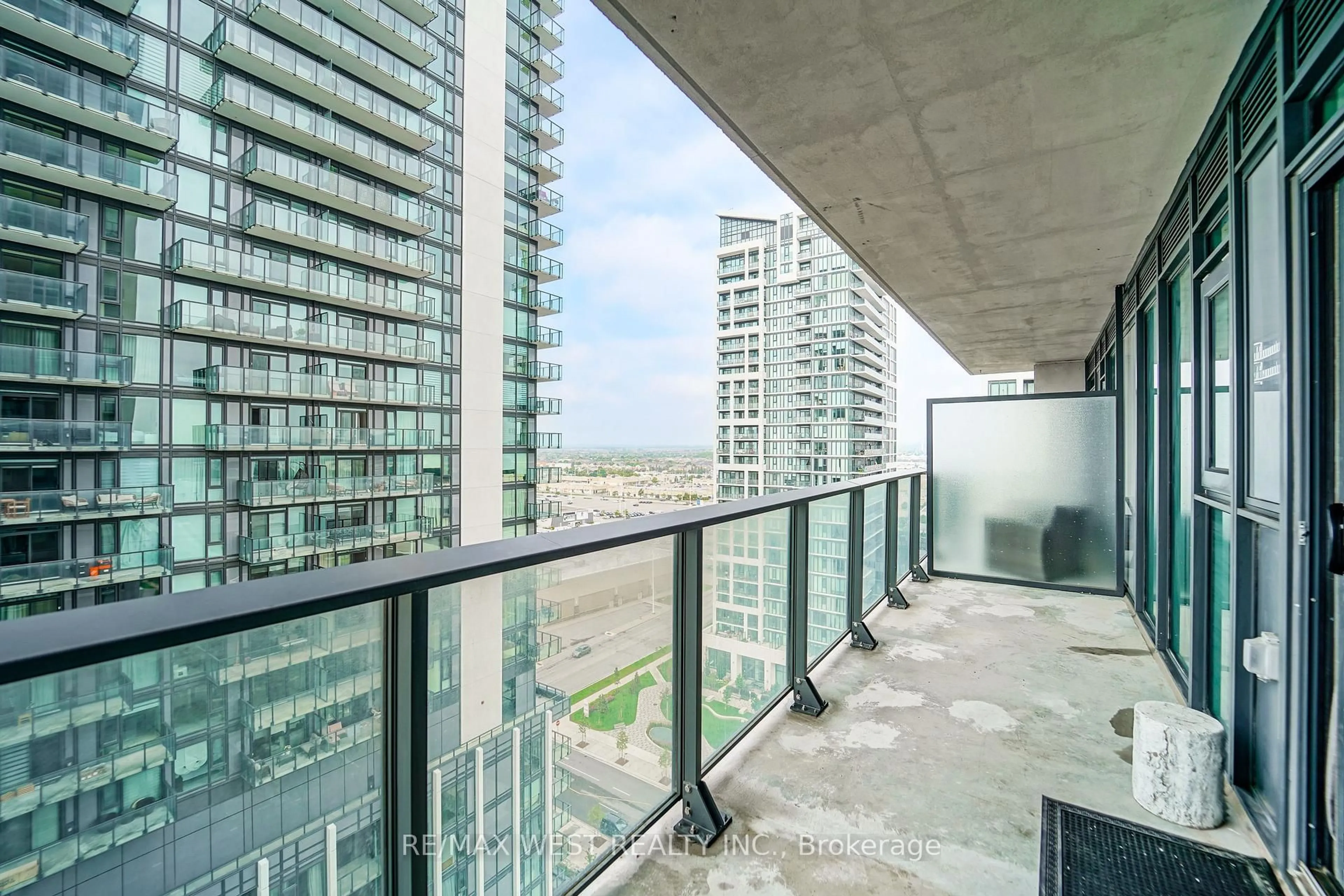 Balcony in the apartment, city buildings view from balcony for 8960 Jane St #1502, Vaughan Ontario L4K 0N9