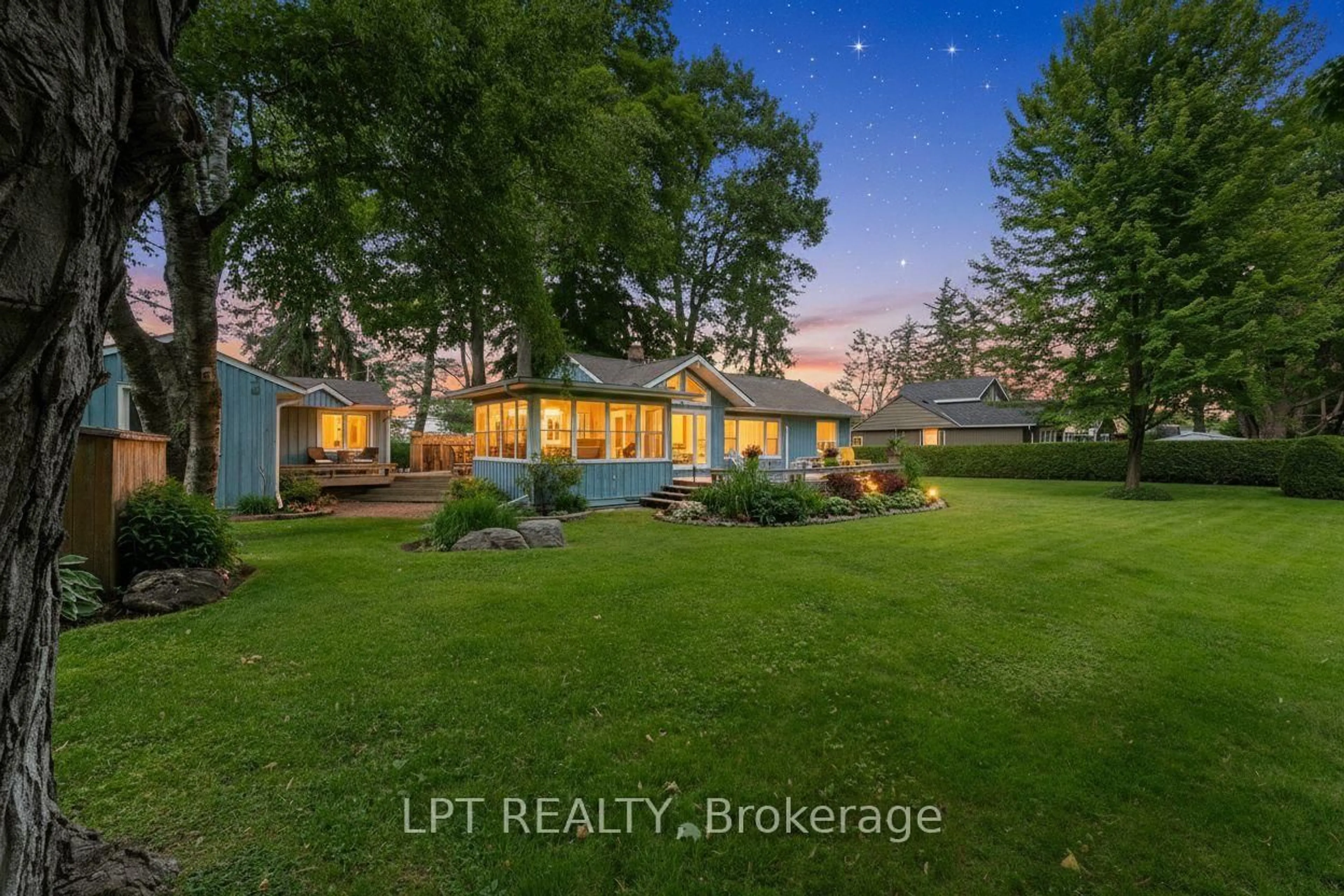 A pic from outside/outdoor area/front of a property/back of a property/a pic from drone, water/lake/river/ocean view for 101 Hedge Rd, Georgina Ontario L0E 1L0