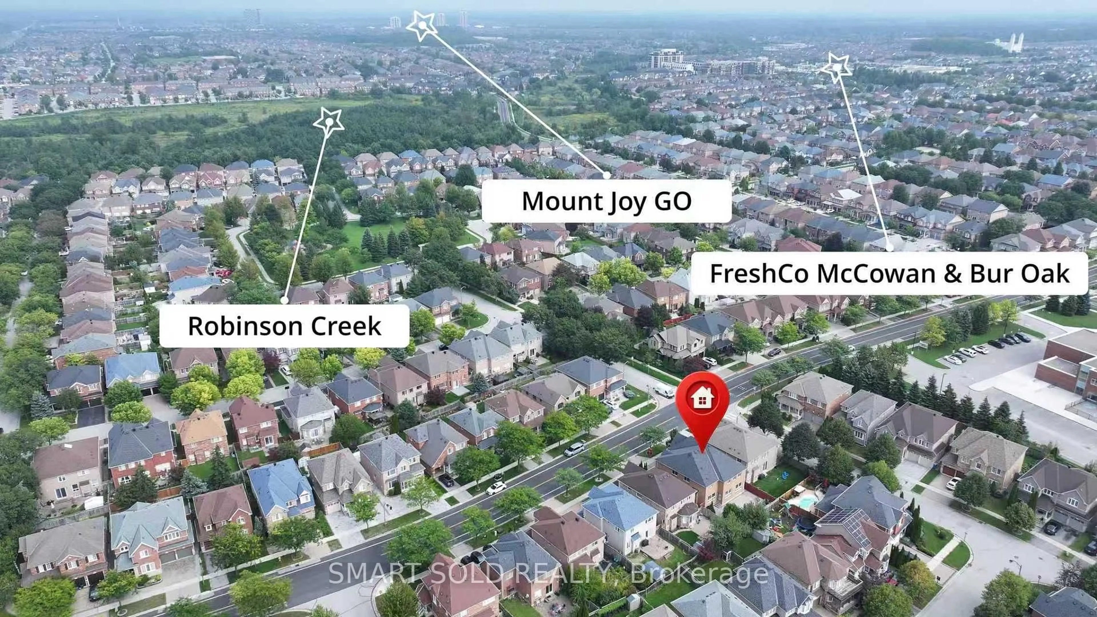 A pic from outside/outdoor area/front of a property/back of a property/a pic from drone, street for 274 Ridgecrest Rd, Markham Ontario L6C 2R1