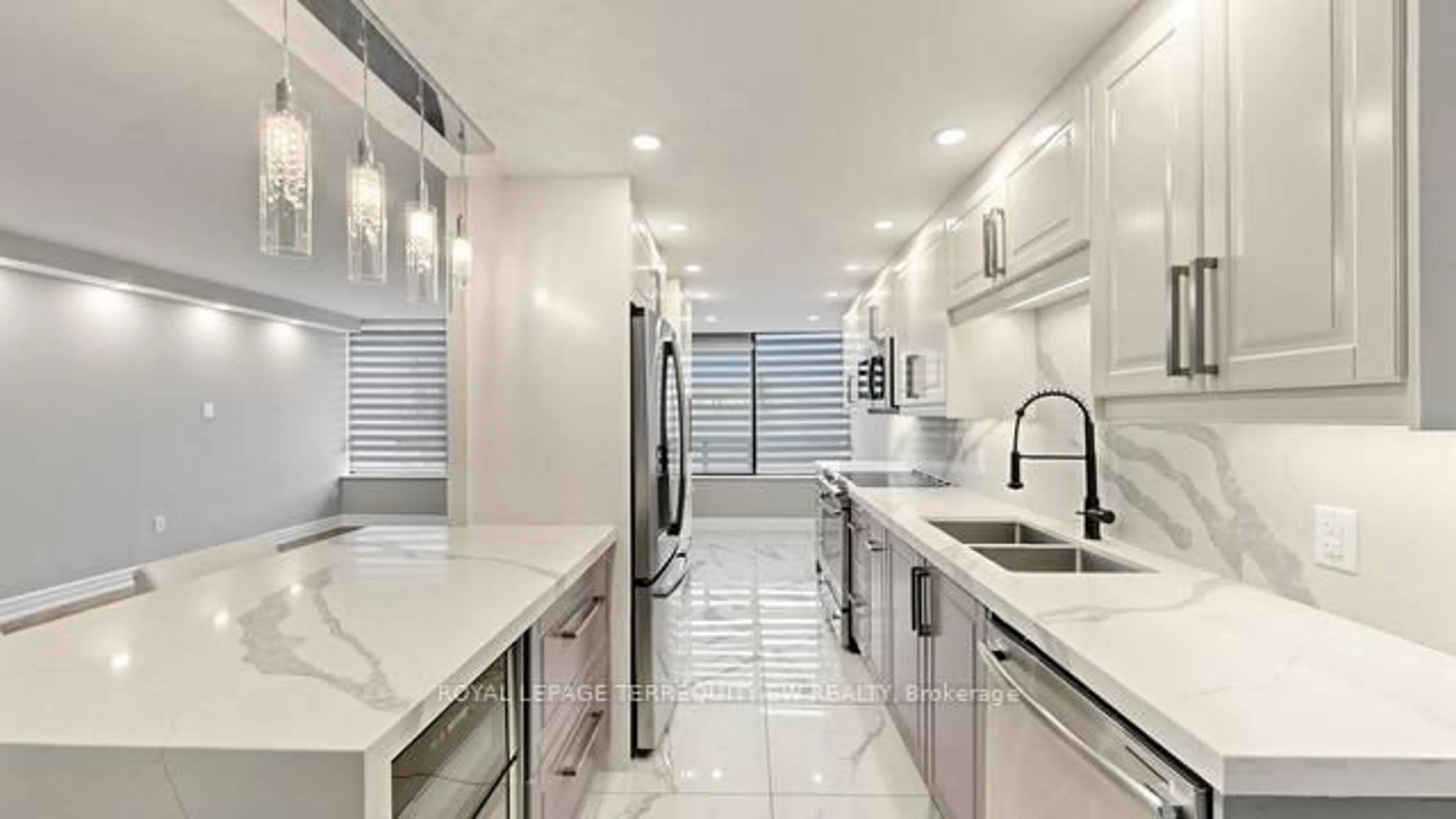Contemporary kitchen, ceramic/tile floor for 7440 Bathurst St #512, Vaughan Ontario L4J 7K8