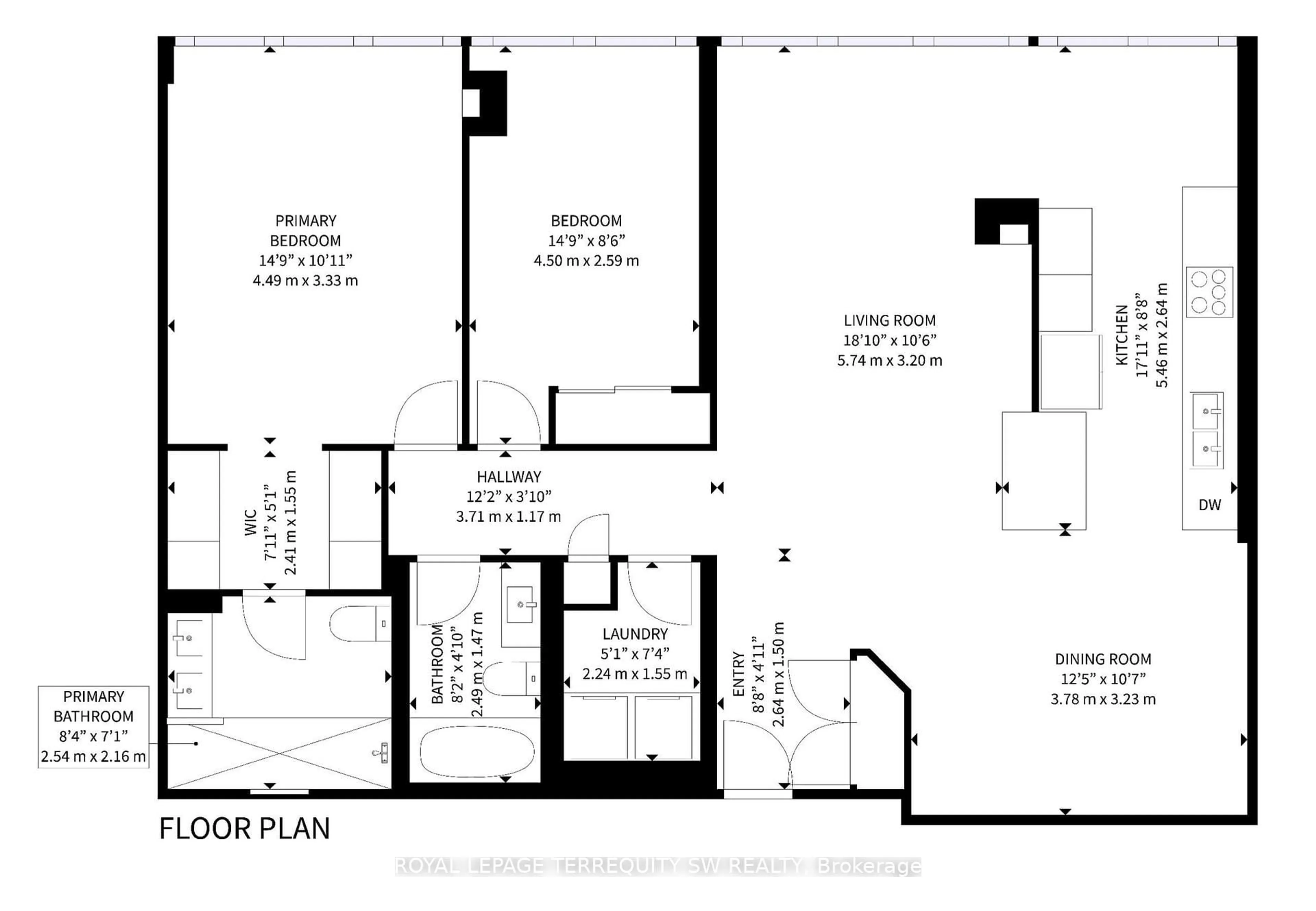 Floor plan for 7440 Bathurst St #512, Vaughan Ontario L4J 7K8