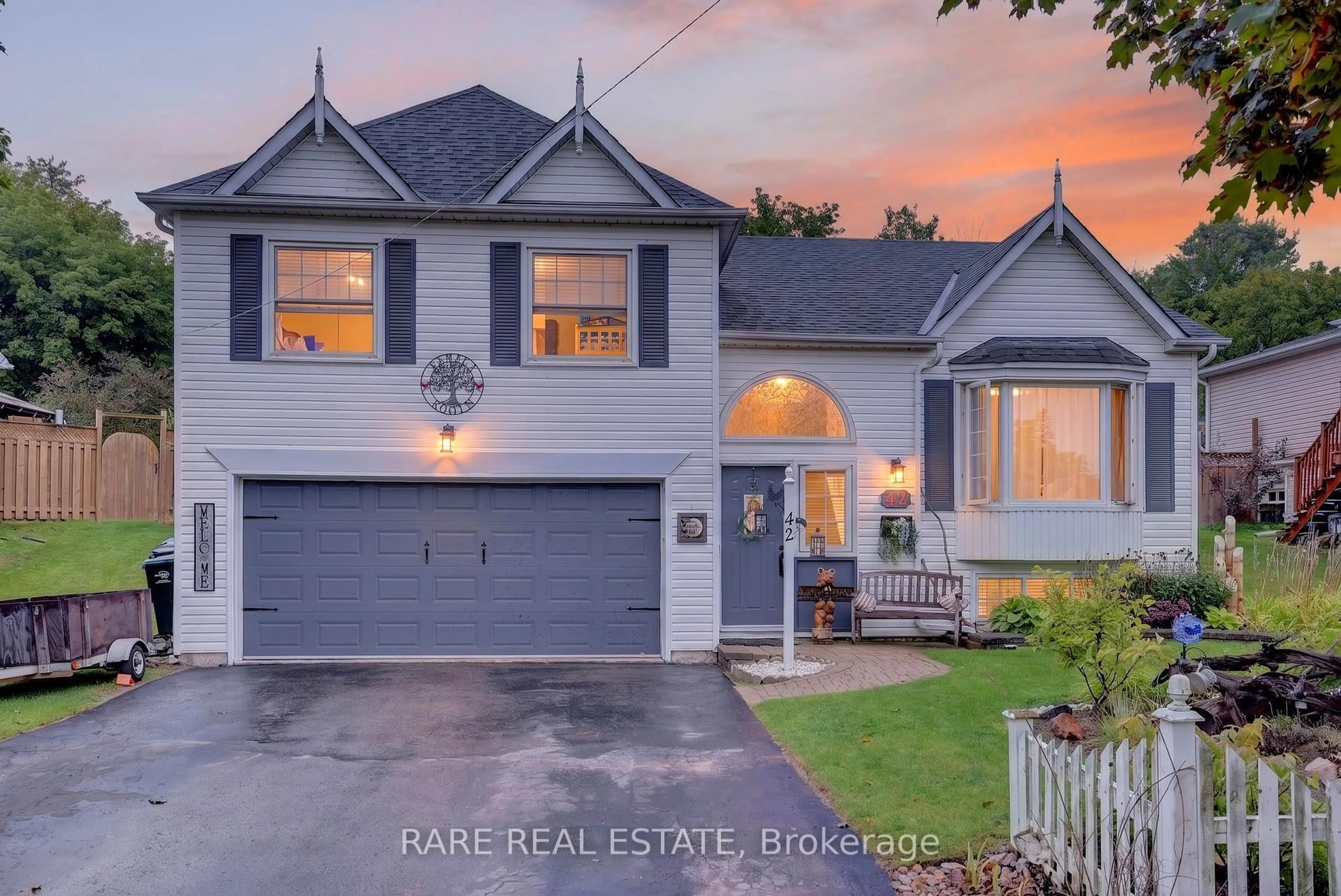 Home with vinyl exterior material, street for 42 Michael St, Essa Ontario L0M 1B5