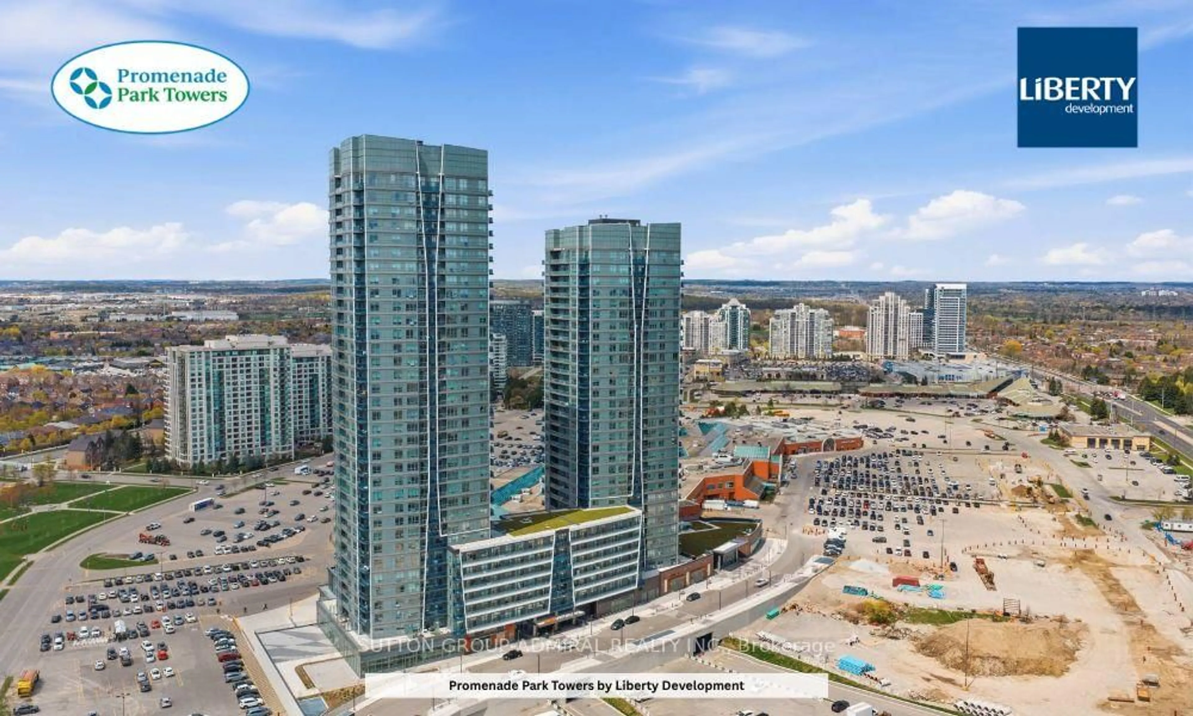 A pic from outside/outdoor area/front of a property/back of a property/a pic from drone, city buildings view from balcony for 50 Upper Mall Way #2201, Vaughan Ontario L4J 0L8