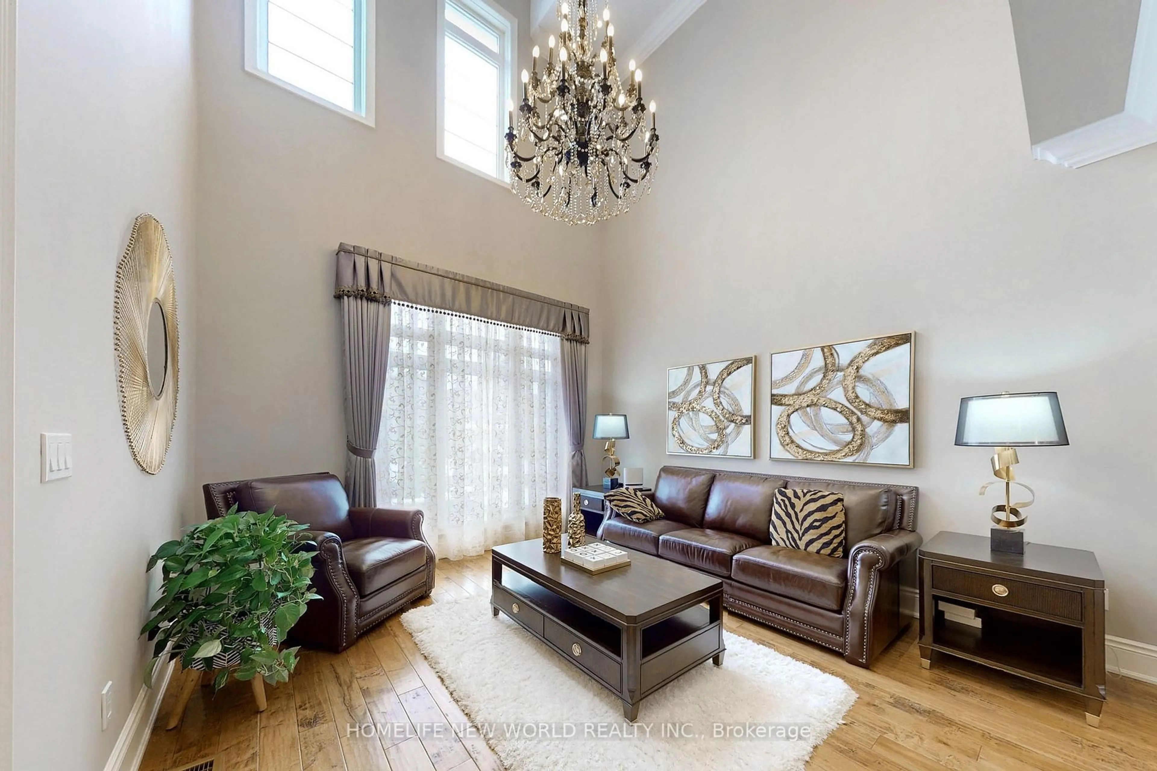Living room with furniture, wood/laminate floor for 21 Conger St, Vaughan Ontario L6A 4Y7