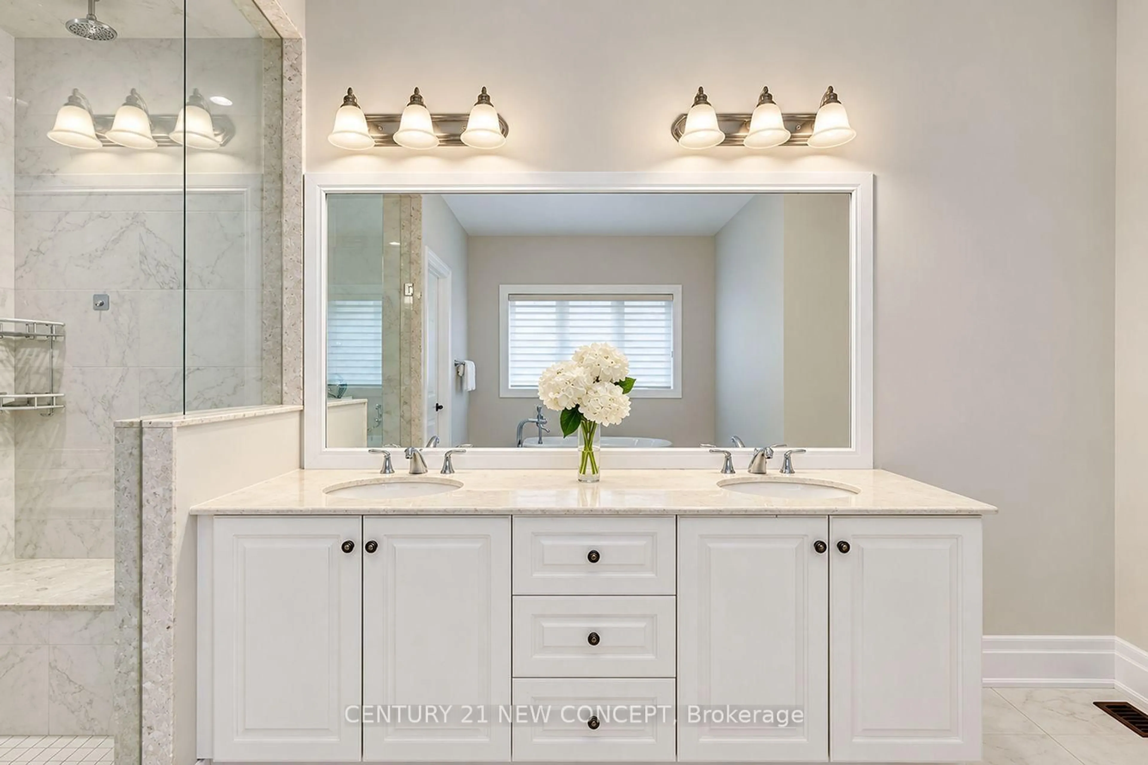 Contemporary bathroom, ceramic/tile floor for 104 Burns Blvd, King Ontario L7B 0M5