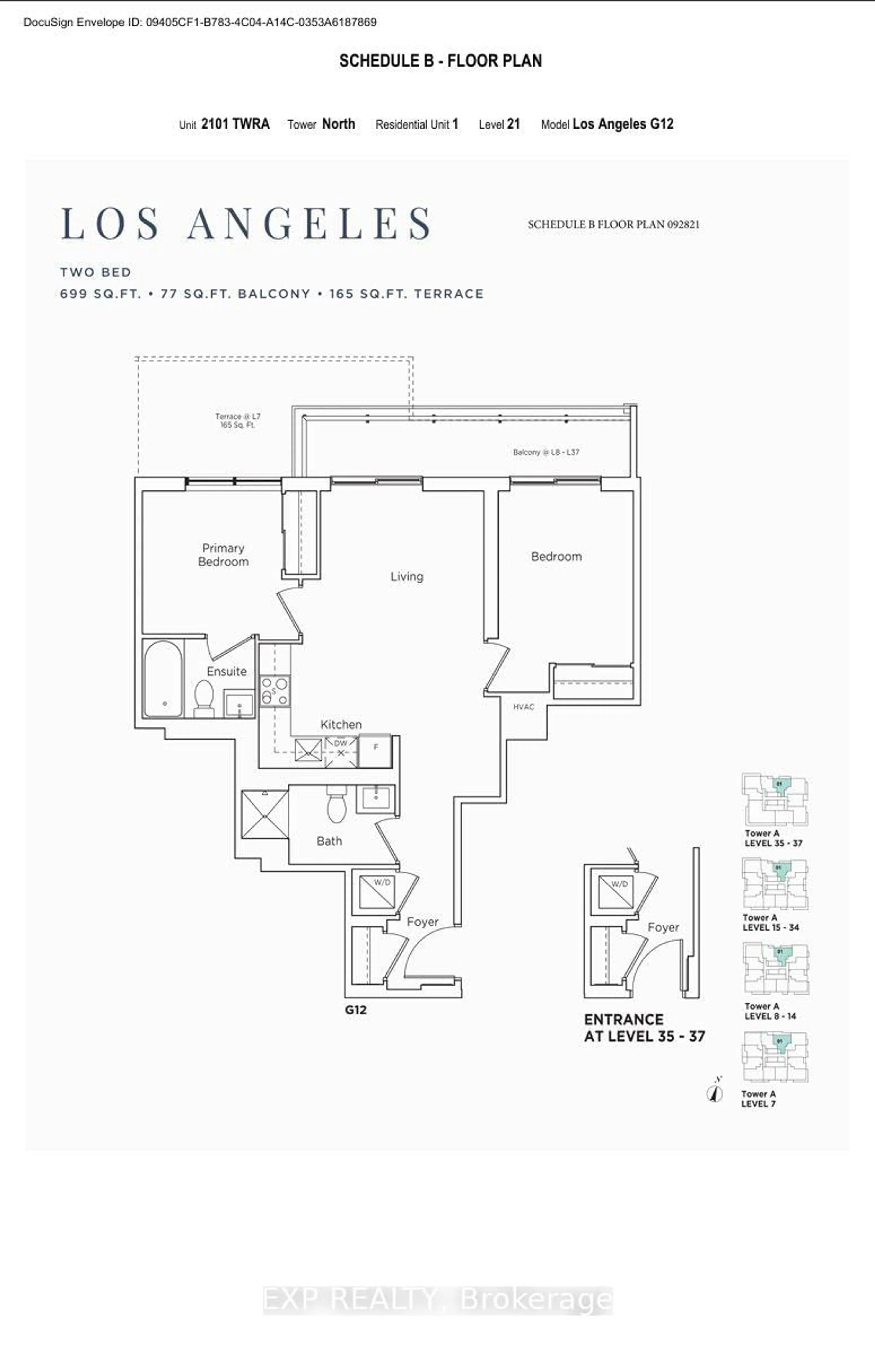 Floor plan for 2101-5 Meadowdale Rd, Vaughan Ontario L4K 0C7