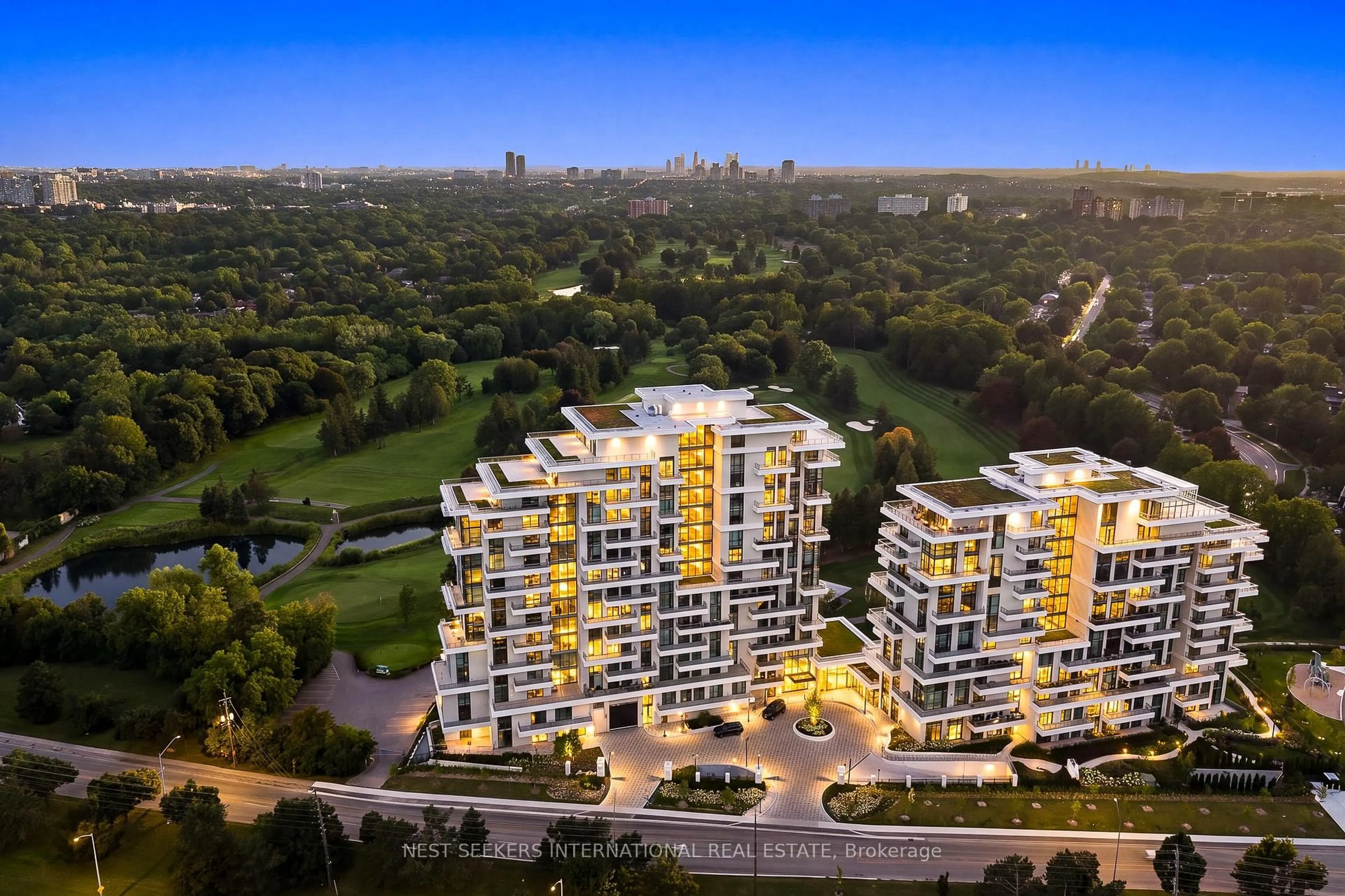 A pic from outside/outdoor area/front of a property/back of a property/a pic from drone, city buildings view from balcony for 399 Royal Orchard Blvd #217, Markham Ontario L3T 0H3