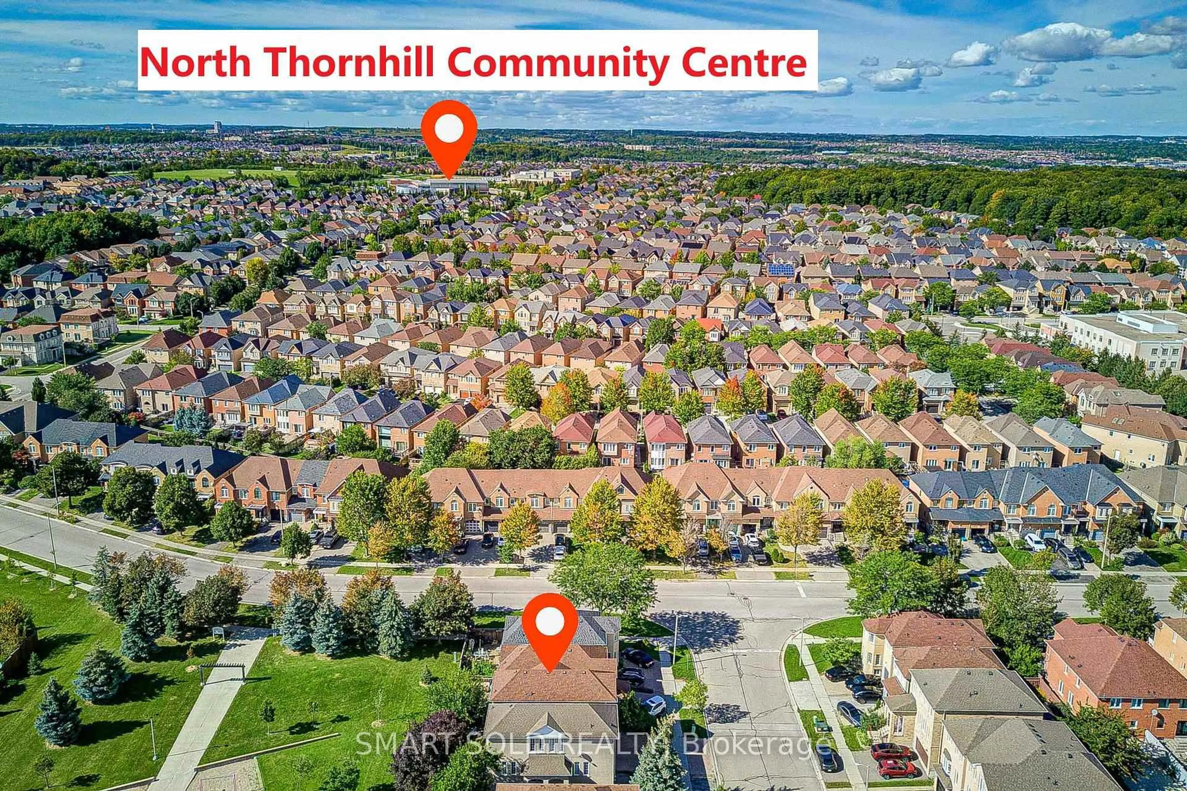 A pic from outside/outdoor area/front of a property/back of a property/a pic from drone, street for 6 Sugarforest Dr, Vaughan Ontario L4J 8M7