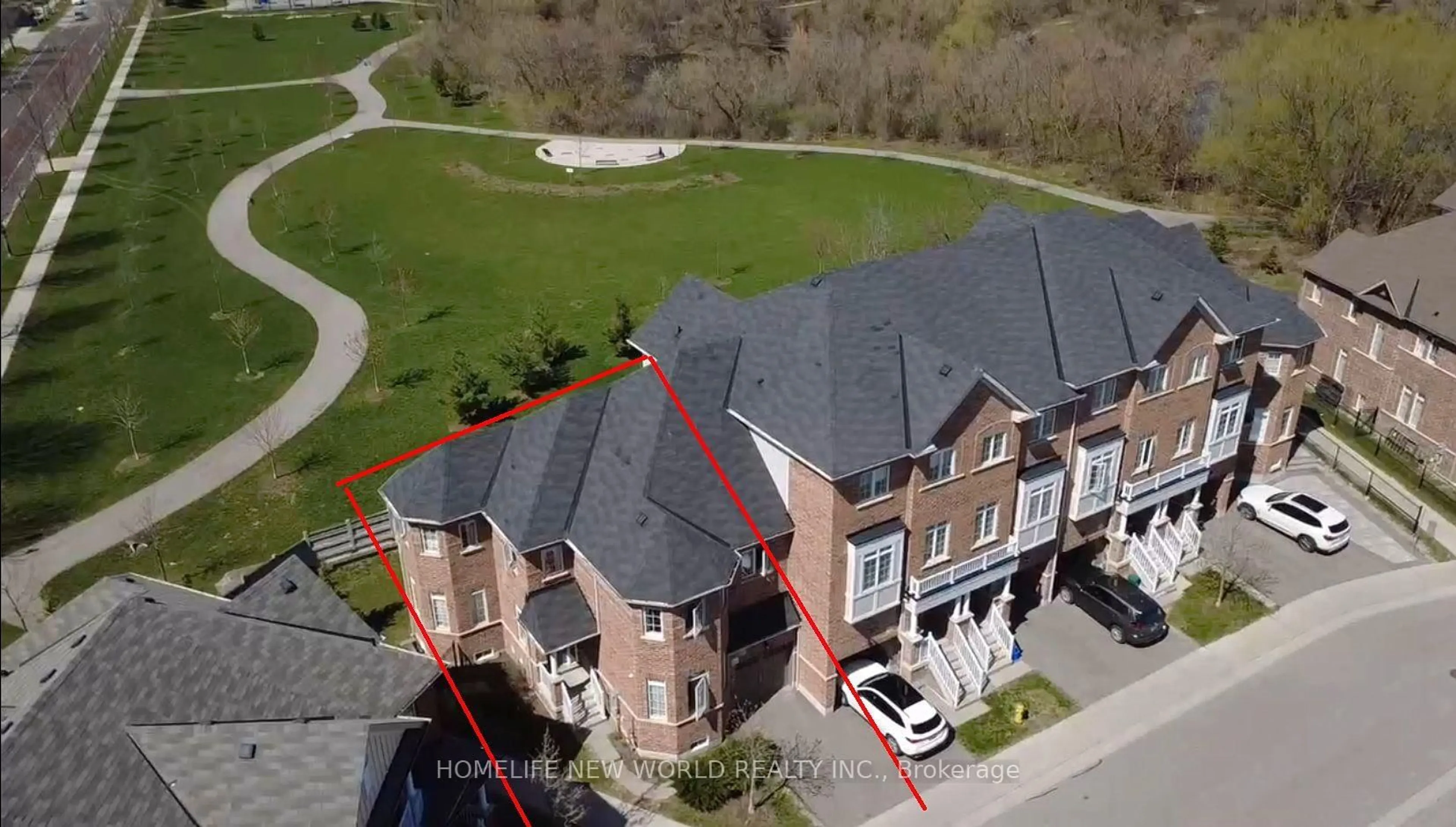 A pic from outside/outdoor area/front of a property/back of a property/a pic from drone, street for 26 Roy Grove Way #50, Markham Ontario L6E 0T6