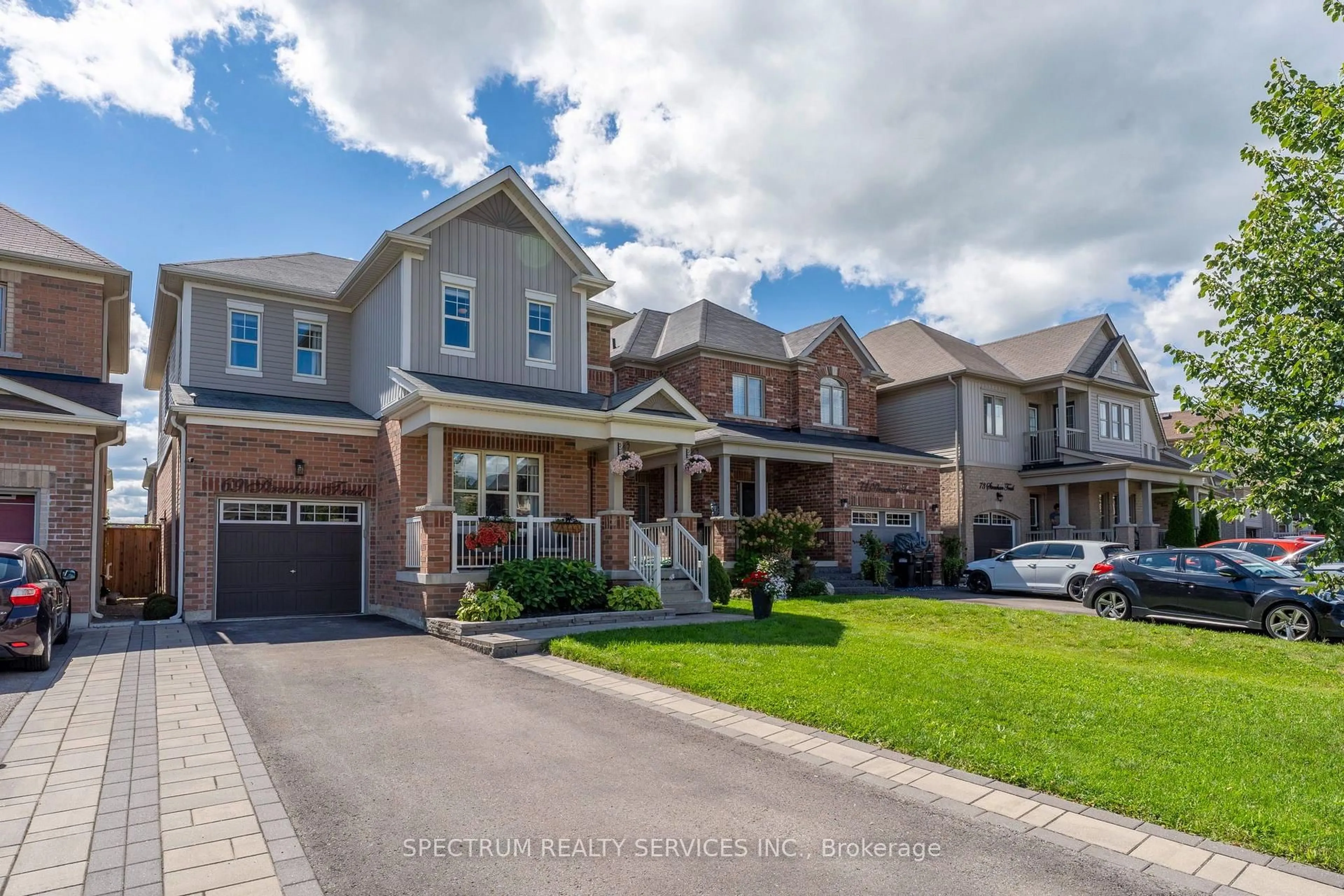 Home with brick exterior material, street for 69 Strachan Tr, New Tecumseth Ontario L0G 1A0