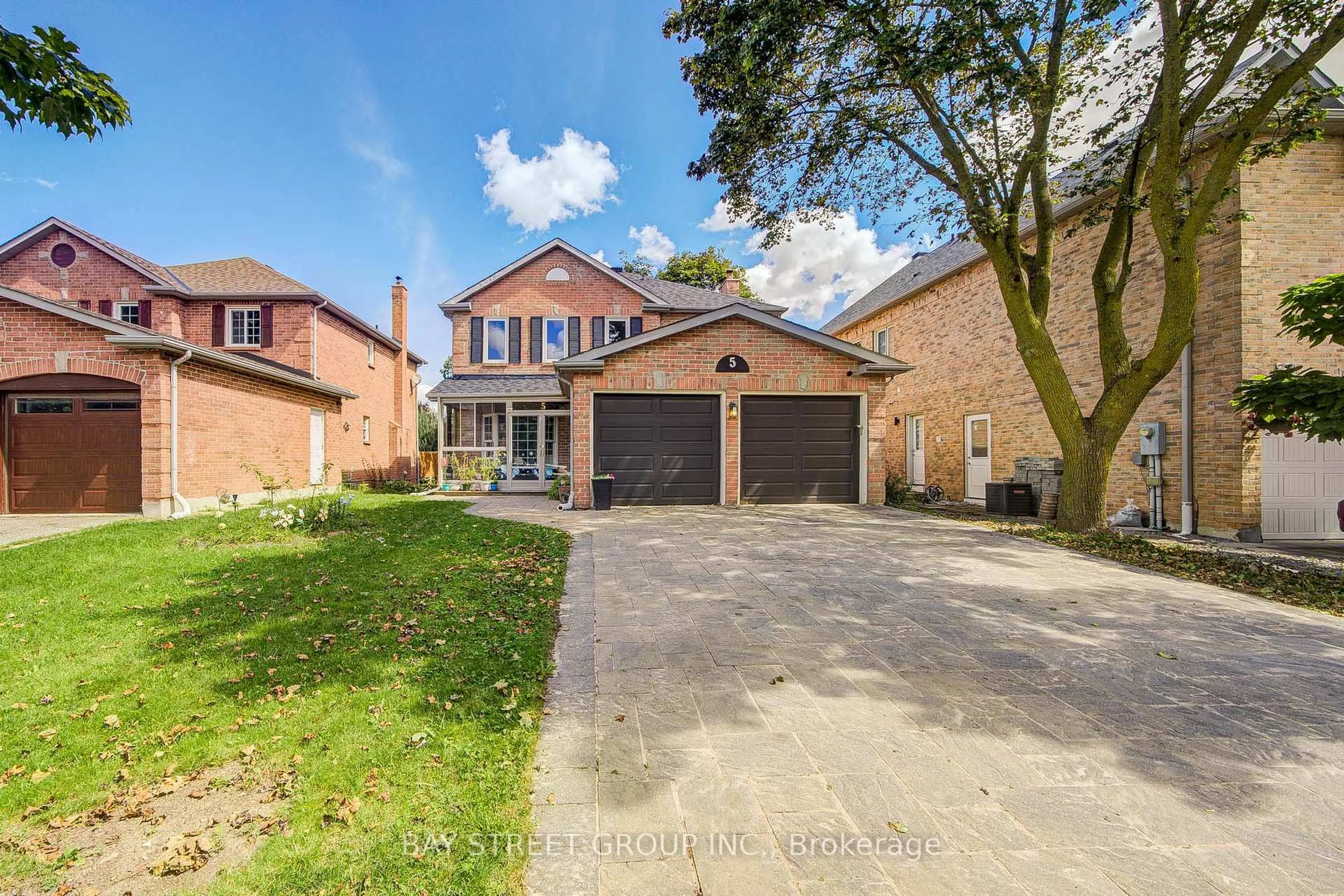 Home with brick exterior material, street for 5 Captain Francis Dr, Markham Ontario L3R 9C7