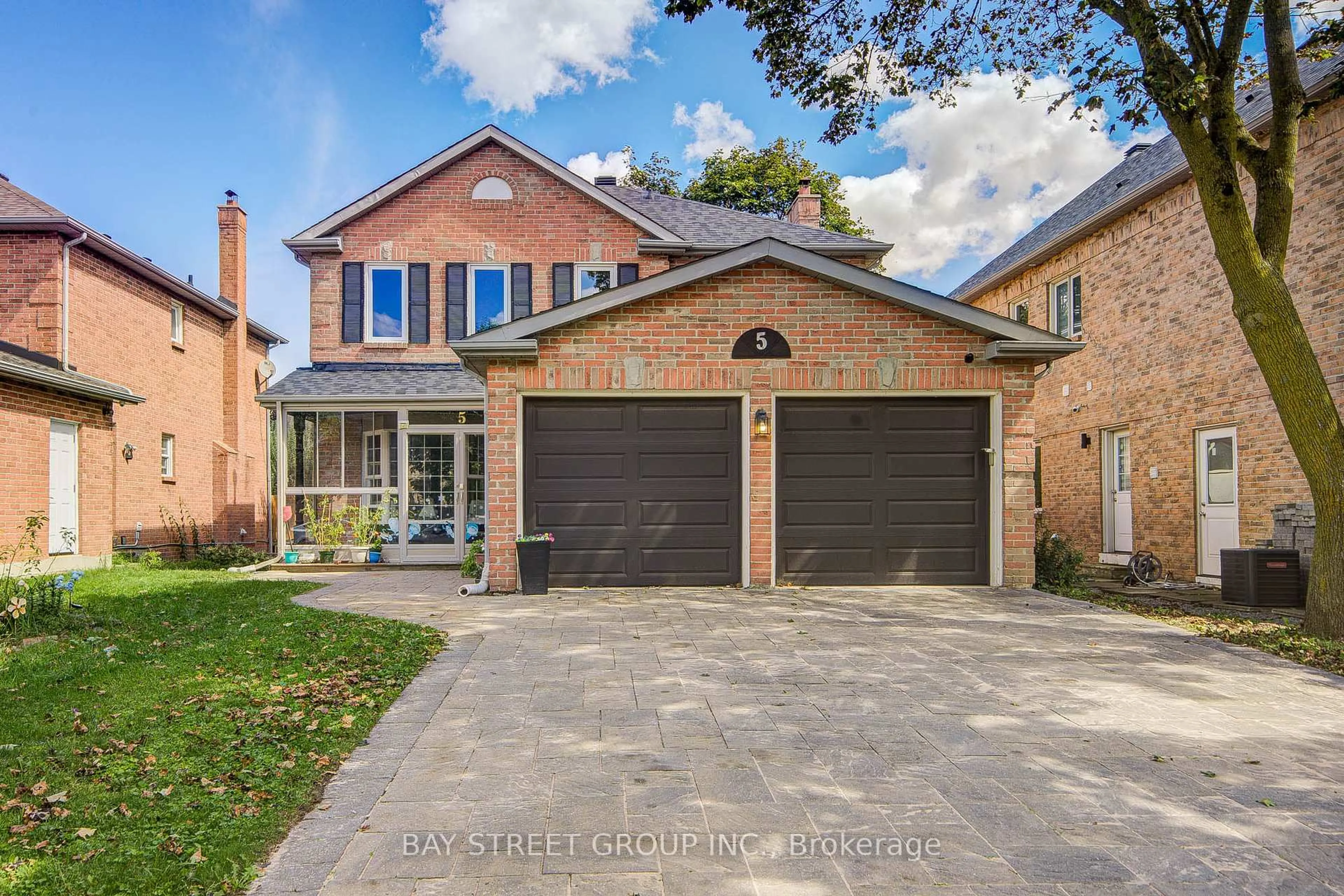 Home with brick exterior material, street for 5 Captain Francis Dr, Markham Ontario L3R 9C7