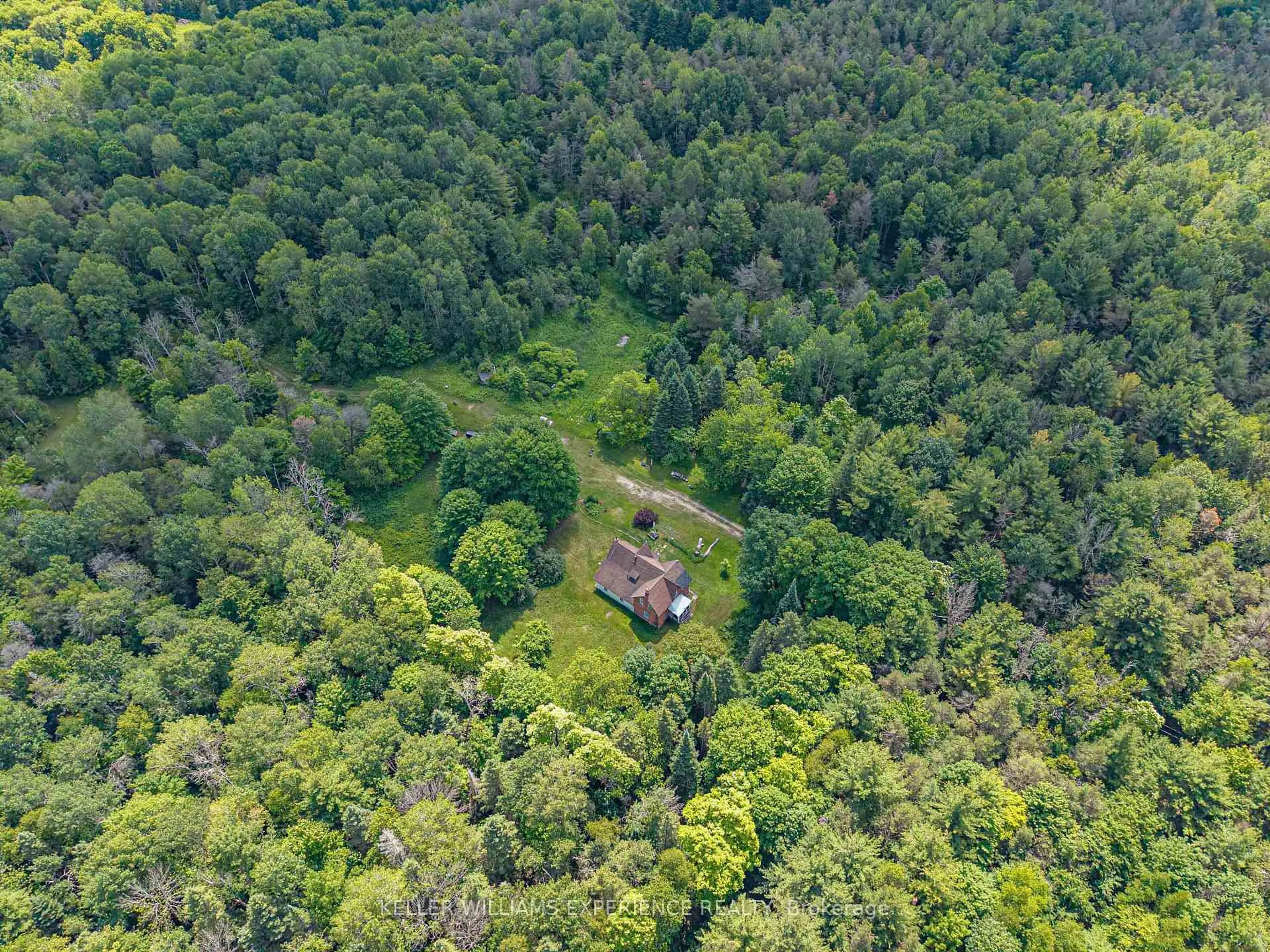 A pic from outside/outdoor area/front of a property/back of a property/a pic from drone, forest/trees view for 8137 4th Line, Essa Ontario L3W 0S5