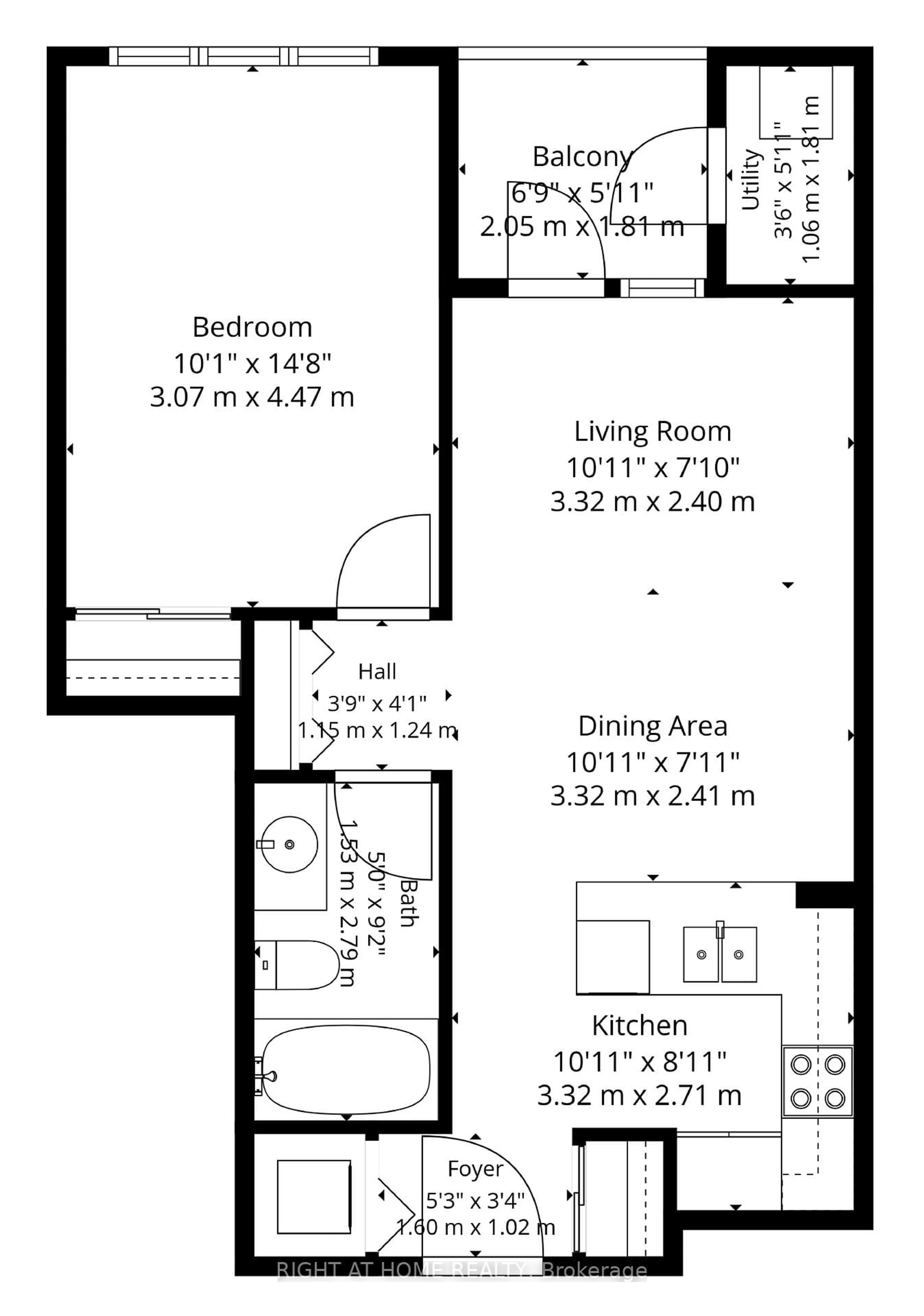 Floor plan for 9973 Keele St #206, Vaughan Ontario L6A 3Y5