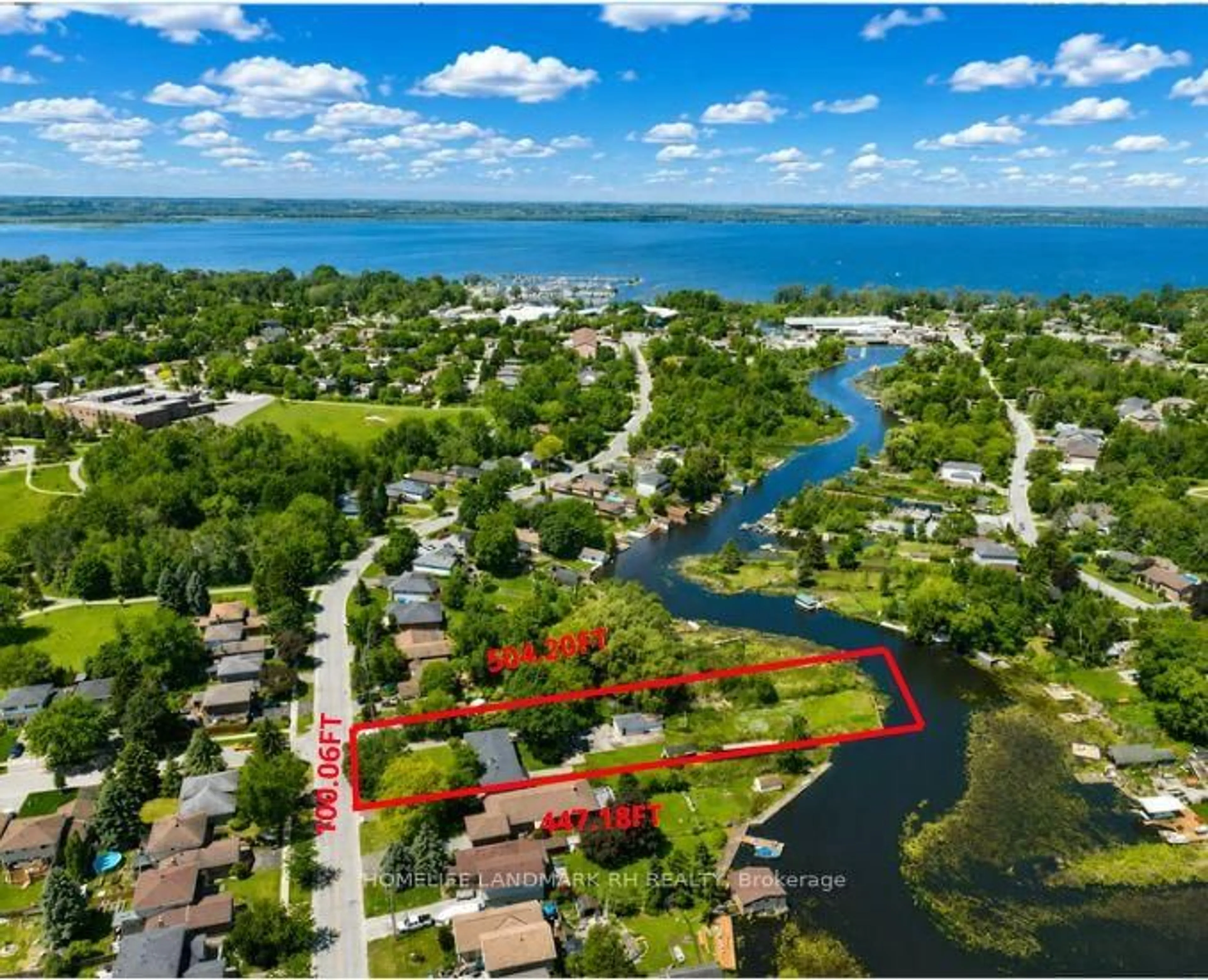 A pic from outside/outdoor area/front of a property/back of a property/a pic from drone, water/lake/river/ocean view for 88 Riverglen Dr, Georgina Ontario L4P 2R1