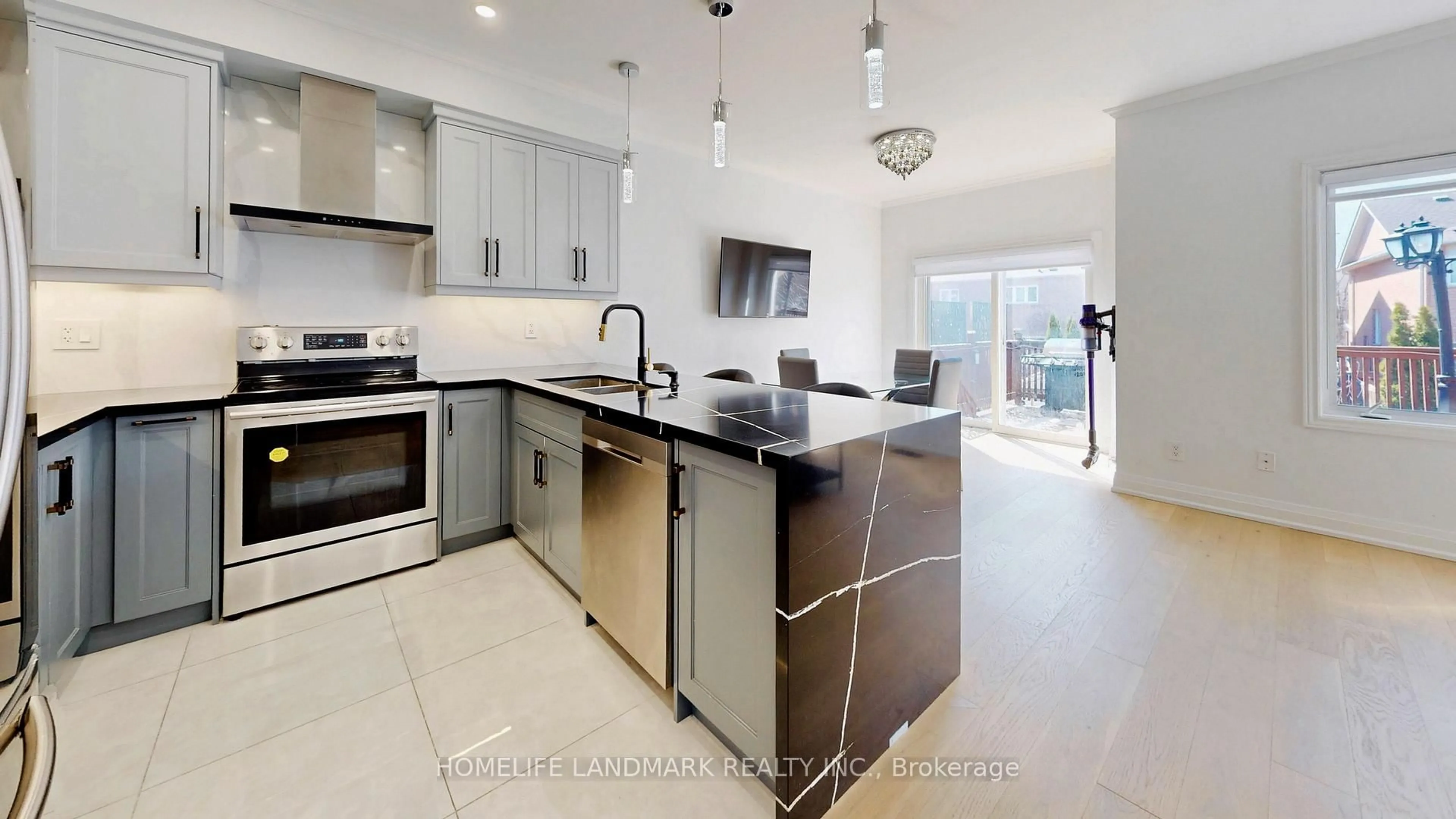 Contemporary kitchen, ceramic/tile floor for 32 Arco Circ, Vaughan Ontario L6A 3Z7