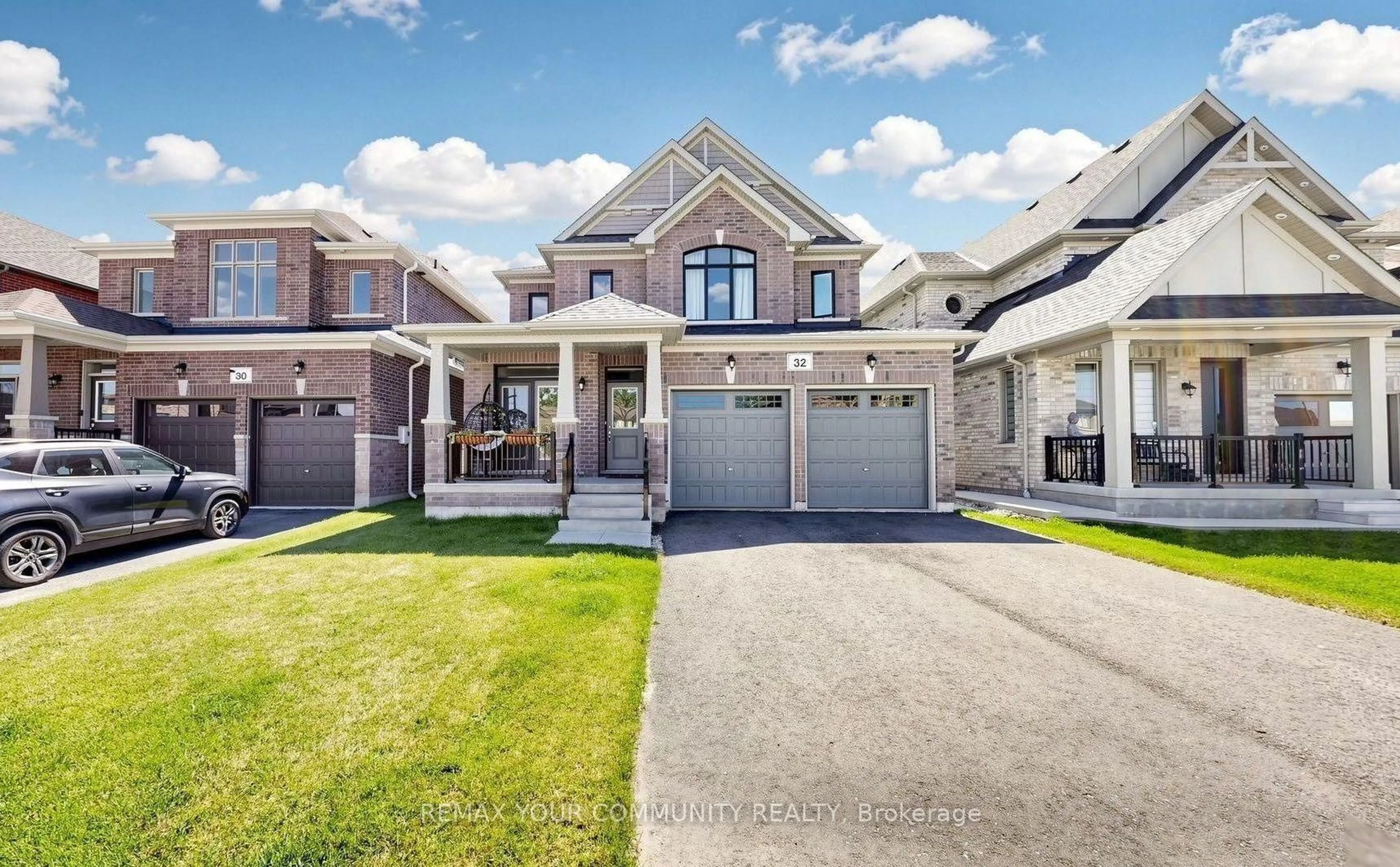 Home with brick exterior material, street for 32 Baycroft Blvd, Essa Ontario L0M 1B5