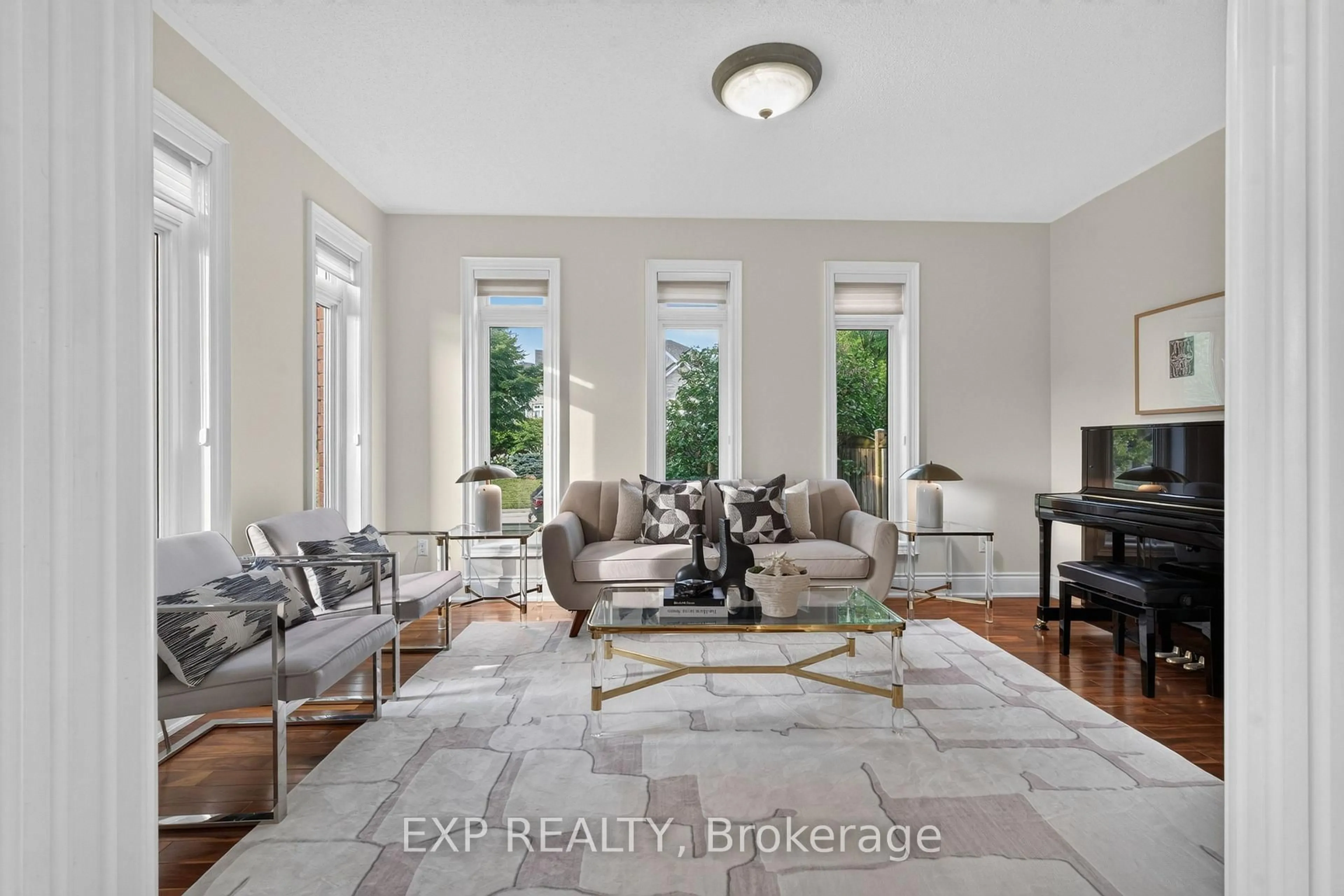Living room with furniture, ceramic/tile floor for 735 Foxcroft Blvd, Newmarket Ontario L3X 1N1