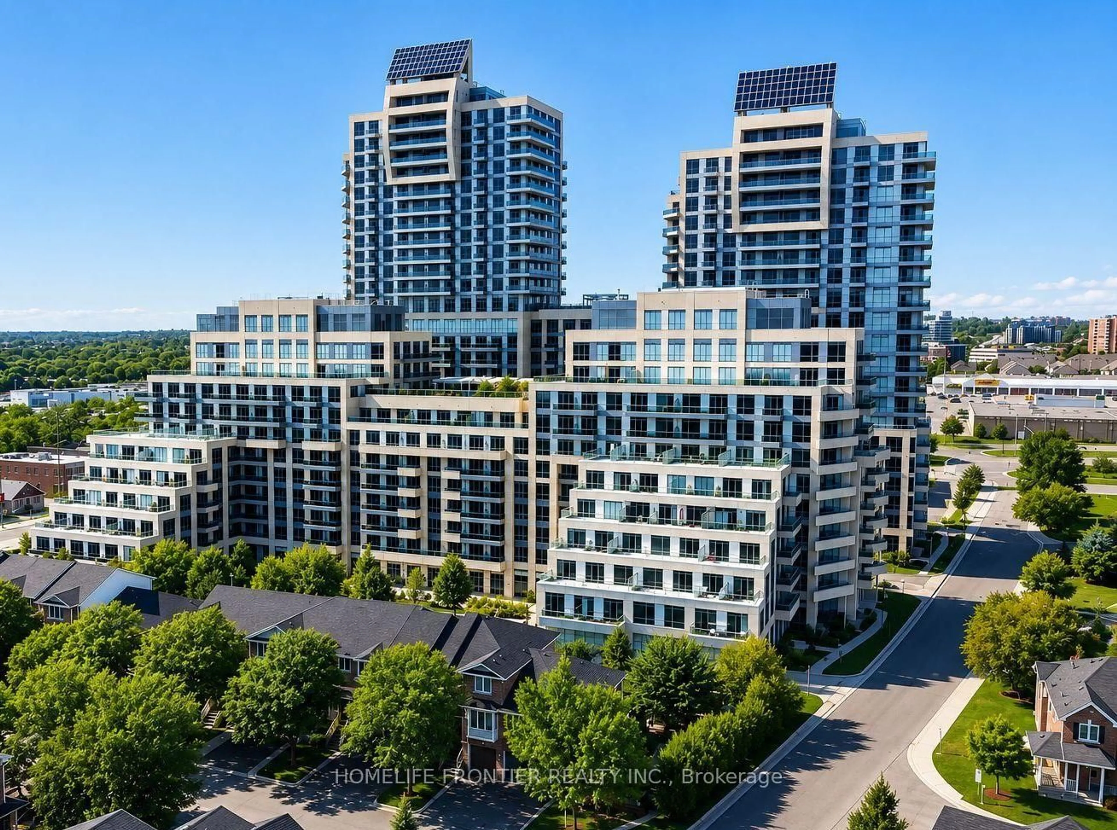 A pic from outside/outdoor area/front of a property/back of a property/a pic from drone, city buildings view from balcony for 9191 Yonge St #218, Richmond Hill Ontario L4C 1E2