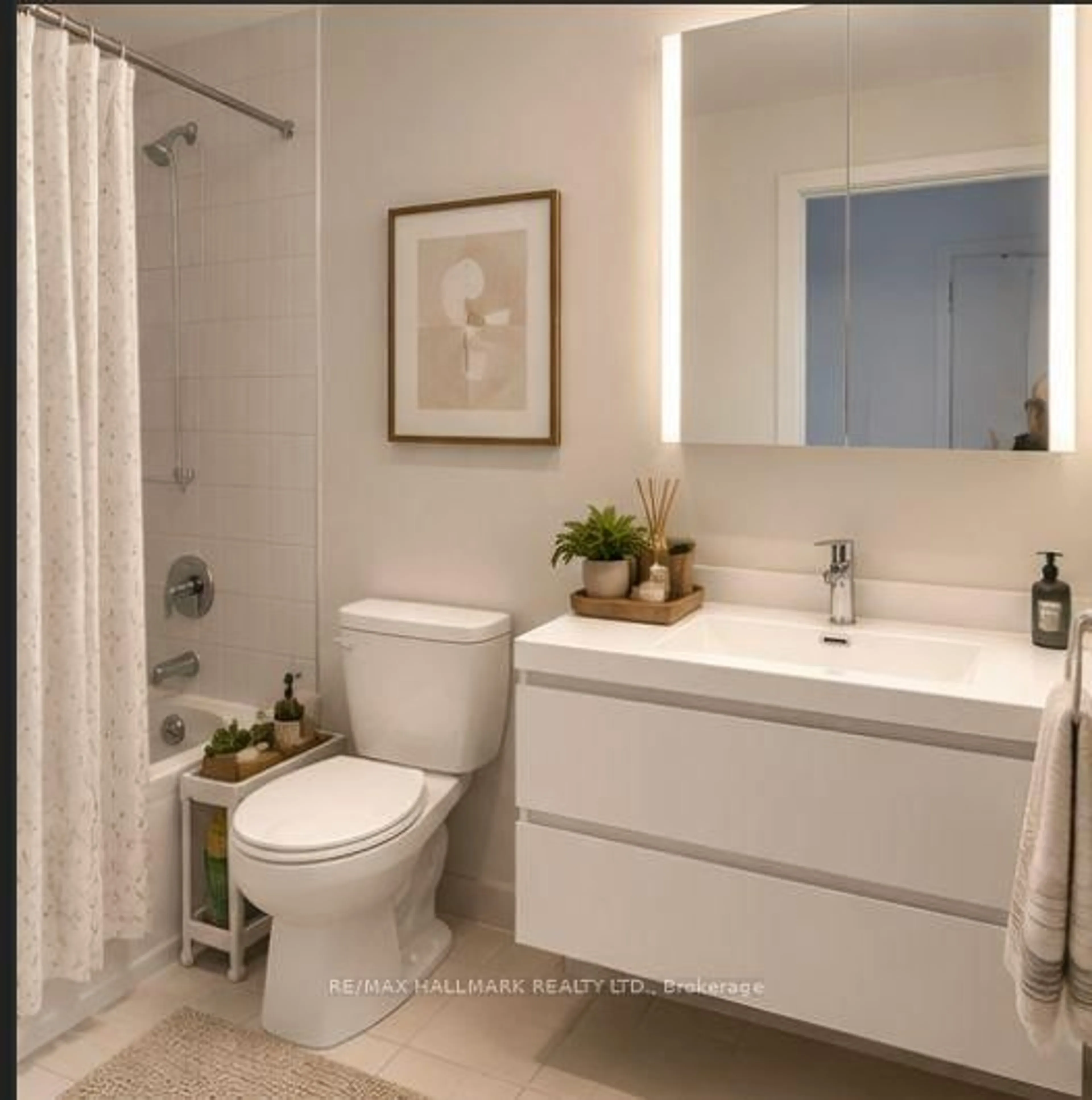 Contemporary bathroom, ceramic/tile floor for 56 Andre De Grasse St #1817, Markham Ontario L6G 0H9