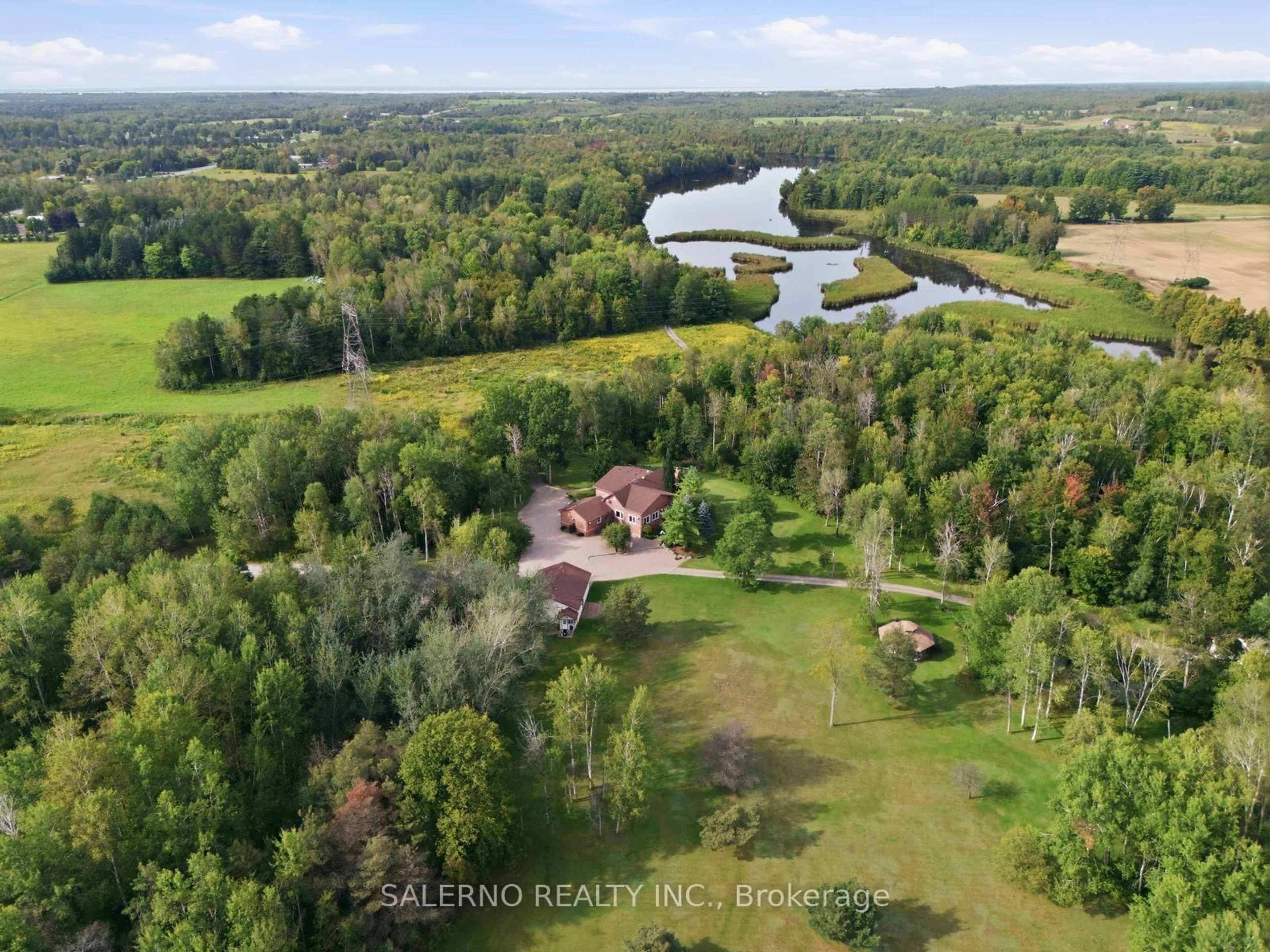 A pic from outside/outdoor area/front of a property/back of a property/a pic from drone, water/lake/river/ocean view for 48 Aird Crt, Georgina Ontario L0E 1A0
