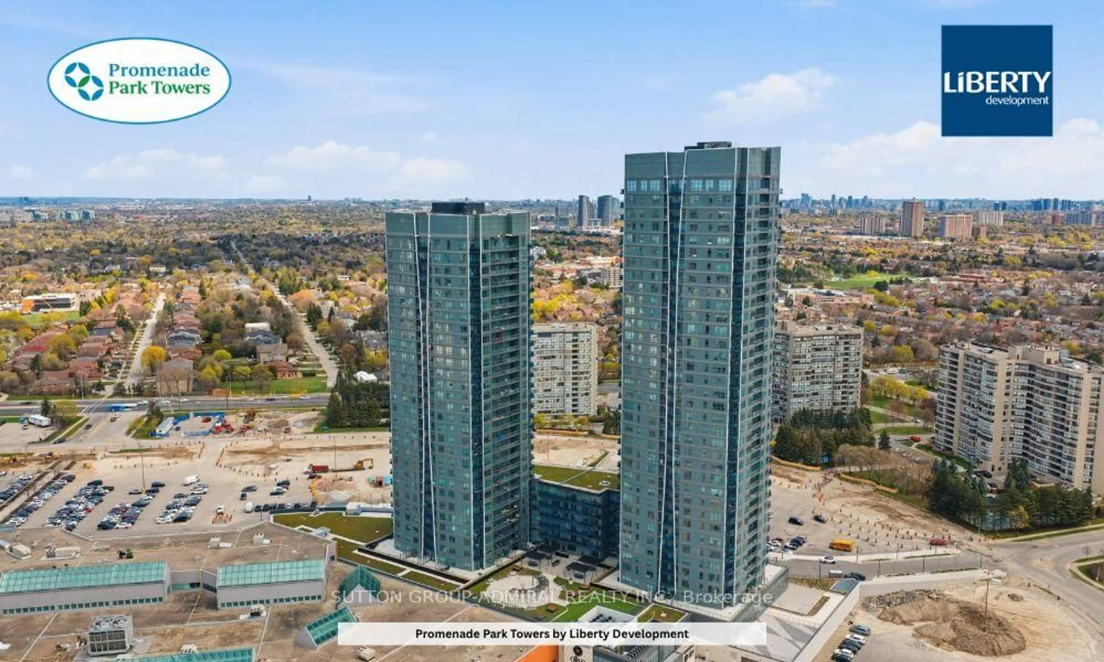 A pic from outside/outdoor area/front of a property/back of a property/a pic from drone, city buildings view from balcony for 30 Upper Mall Way #416, Vaughan Ontario L4J 0L7