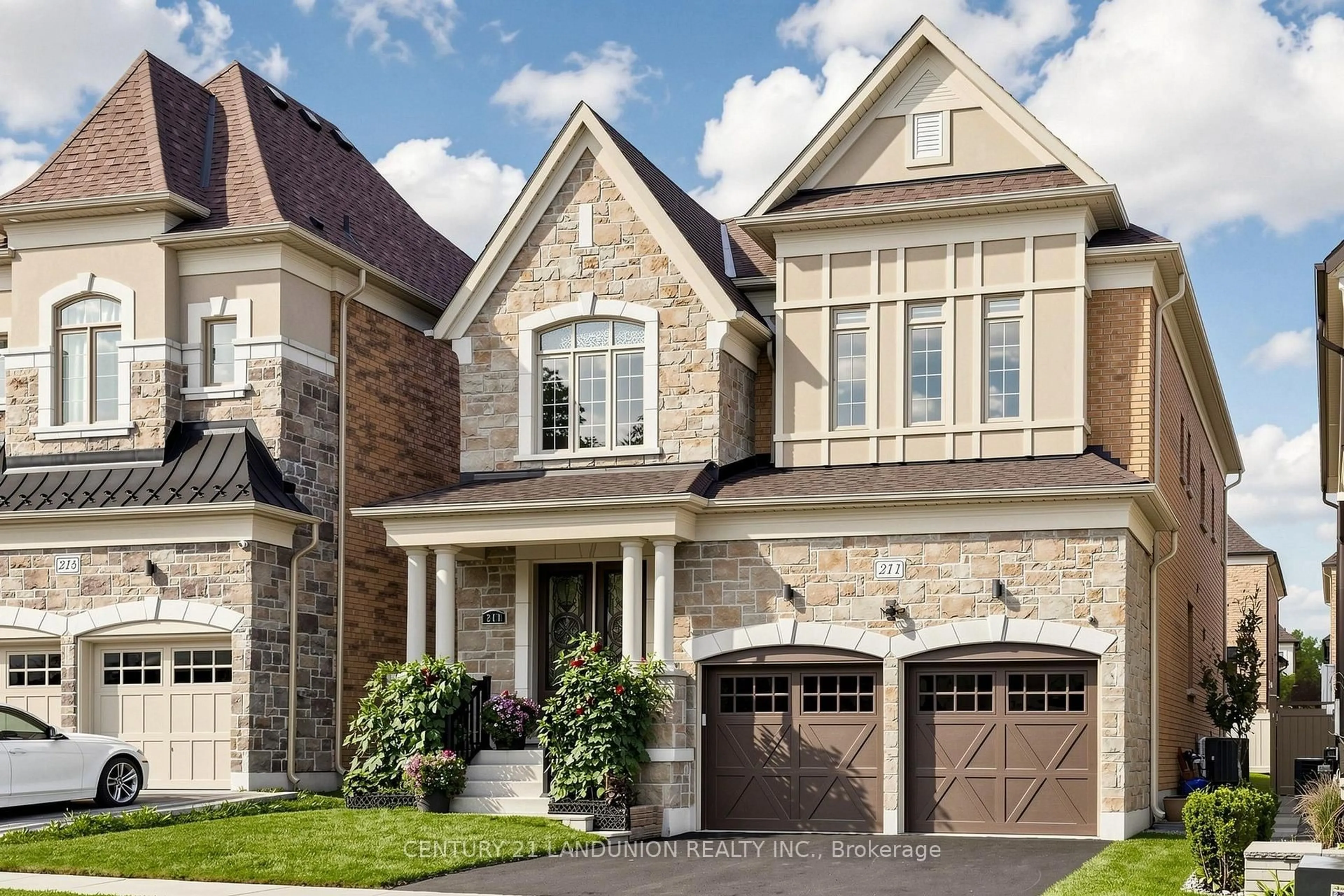 Home with brick exterior material, street for 211 Touch Gold Cres, Aurora Ontario L4G 3X4