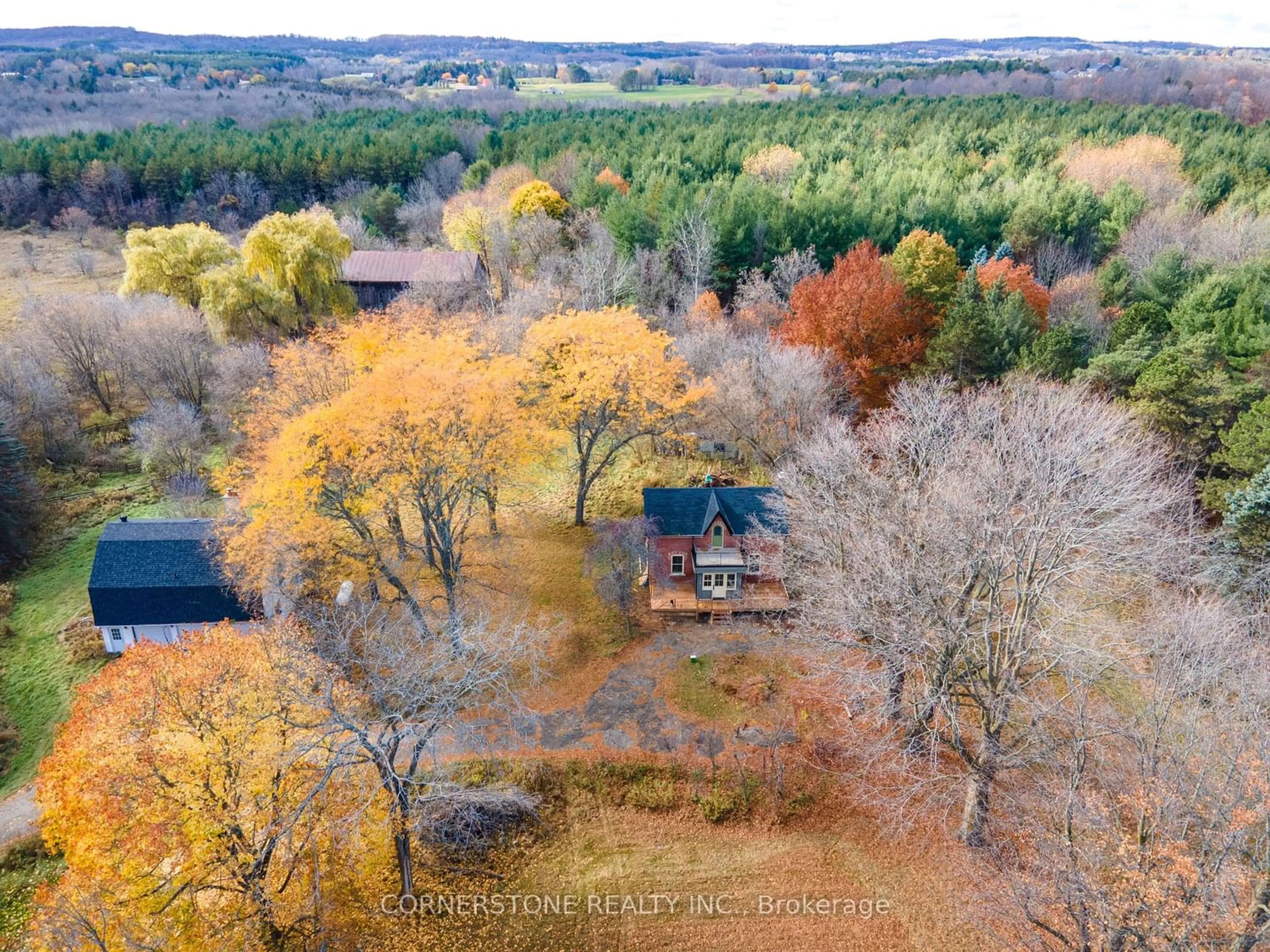 A pic from outside/outdoor area/front of a property/back of a property/a pic from drone, forest/trees view for 1438 2nd Concession, Adjala-Tosorontio Ontario L0N 1P0