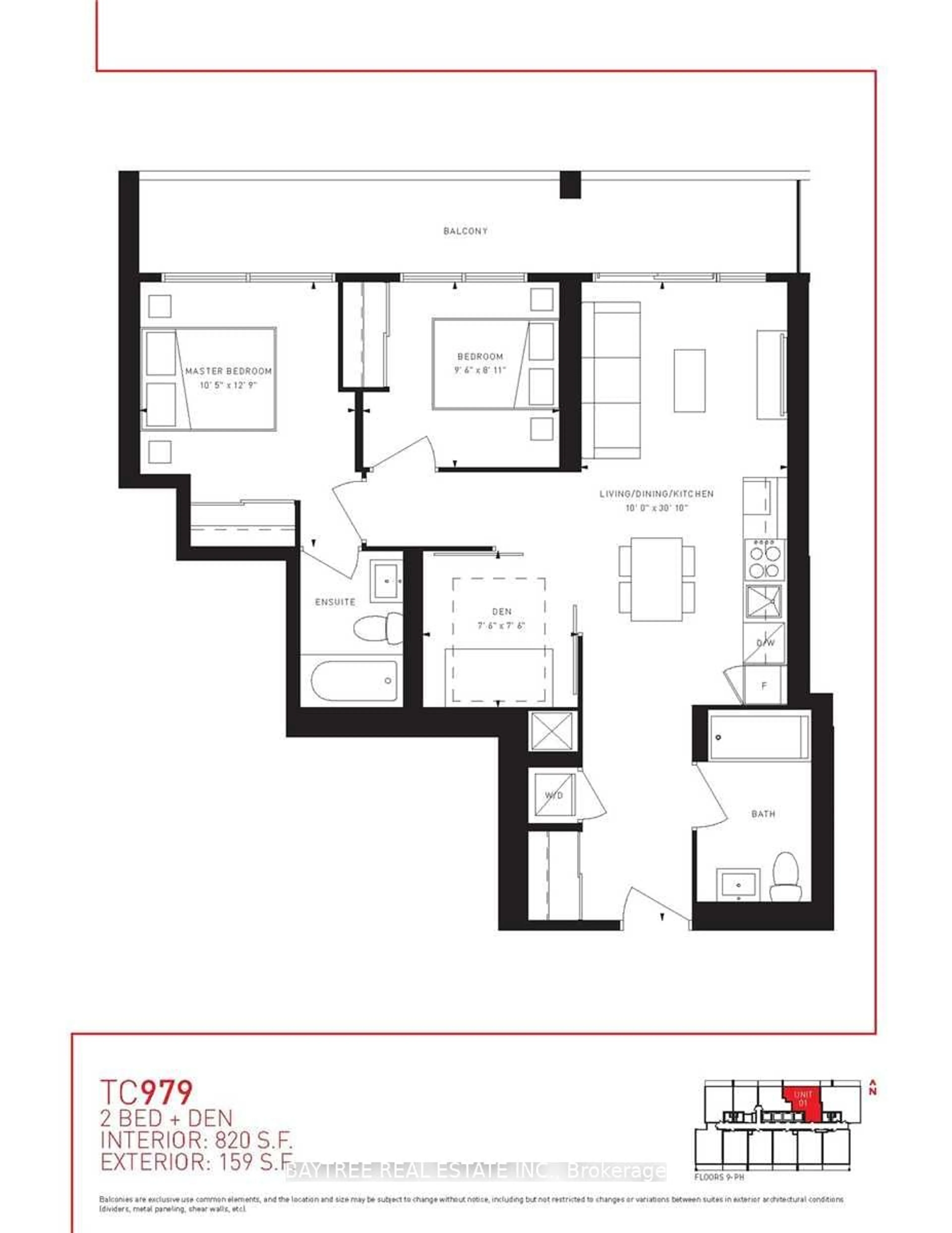 Floor plan for 5 Buttermill Ave #2701, Vaughan Ontario L4K 0J5