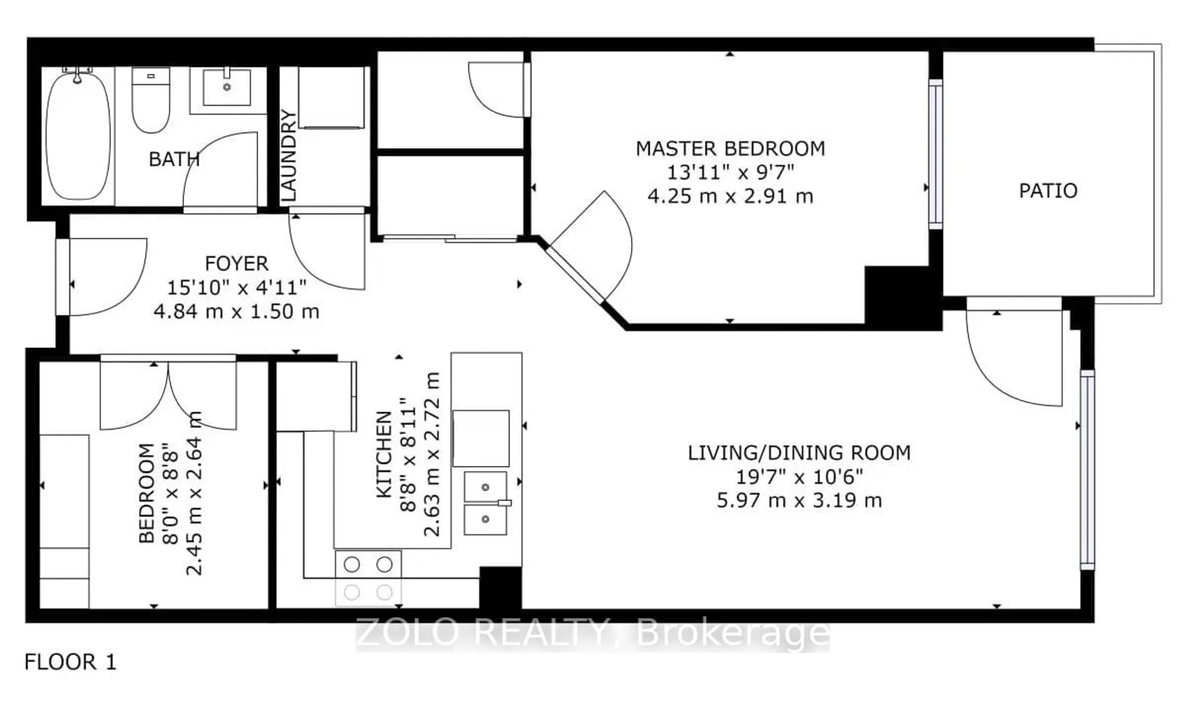 Floor plan for 62 Suncrest Blvd #105, Markham Ontario L3T 7Y6