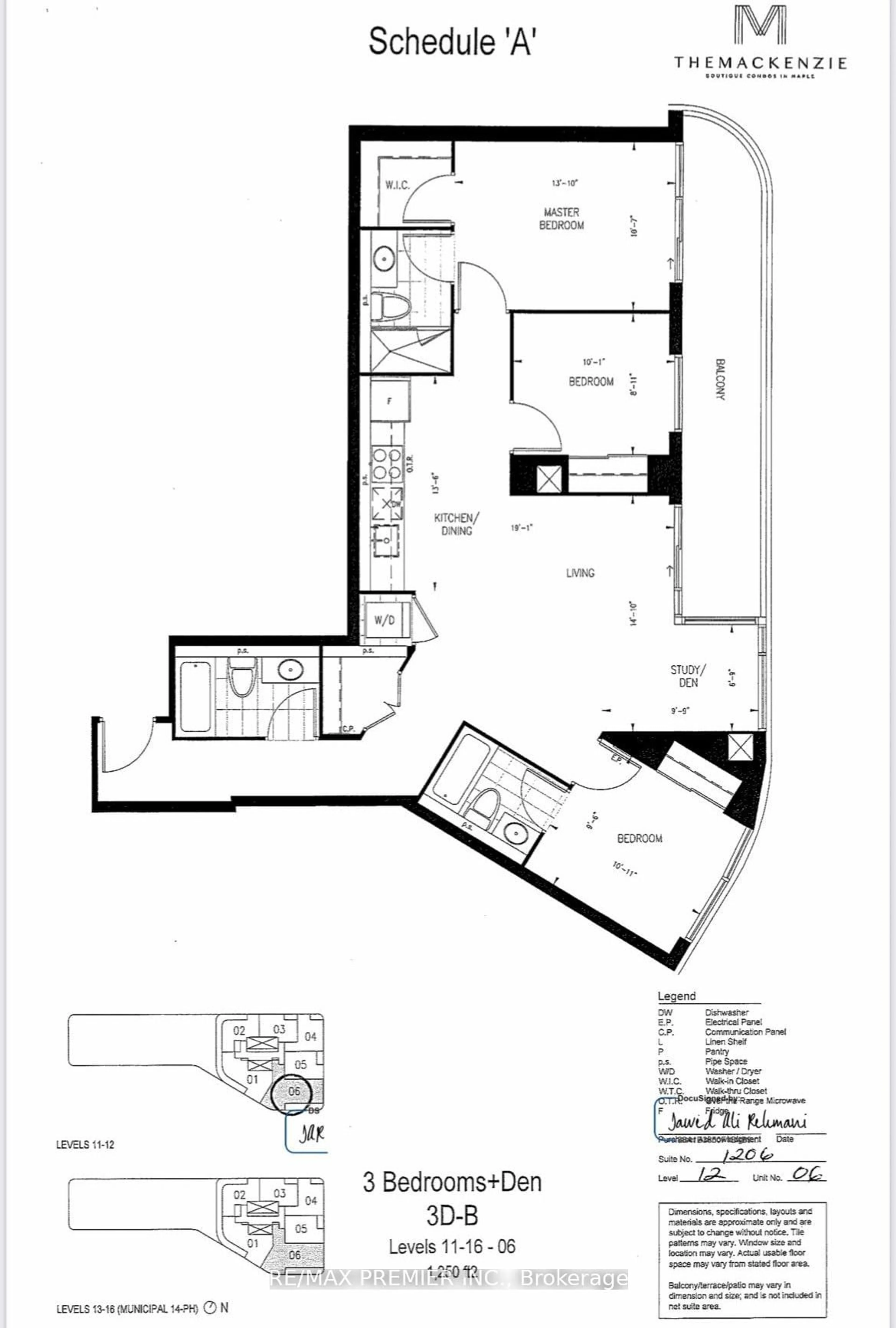 Floor plan for 120 Eagle Rock Way #1206, Vaughan Ontario L6A 5C2