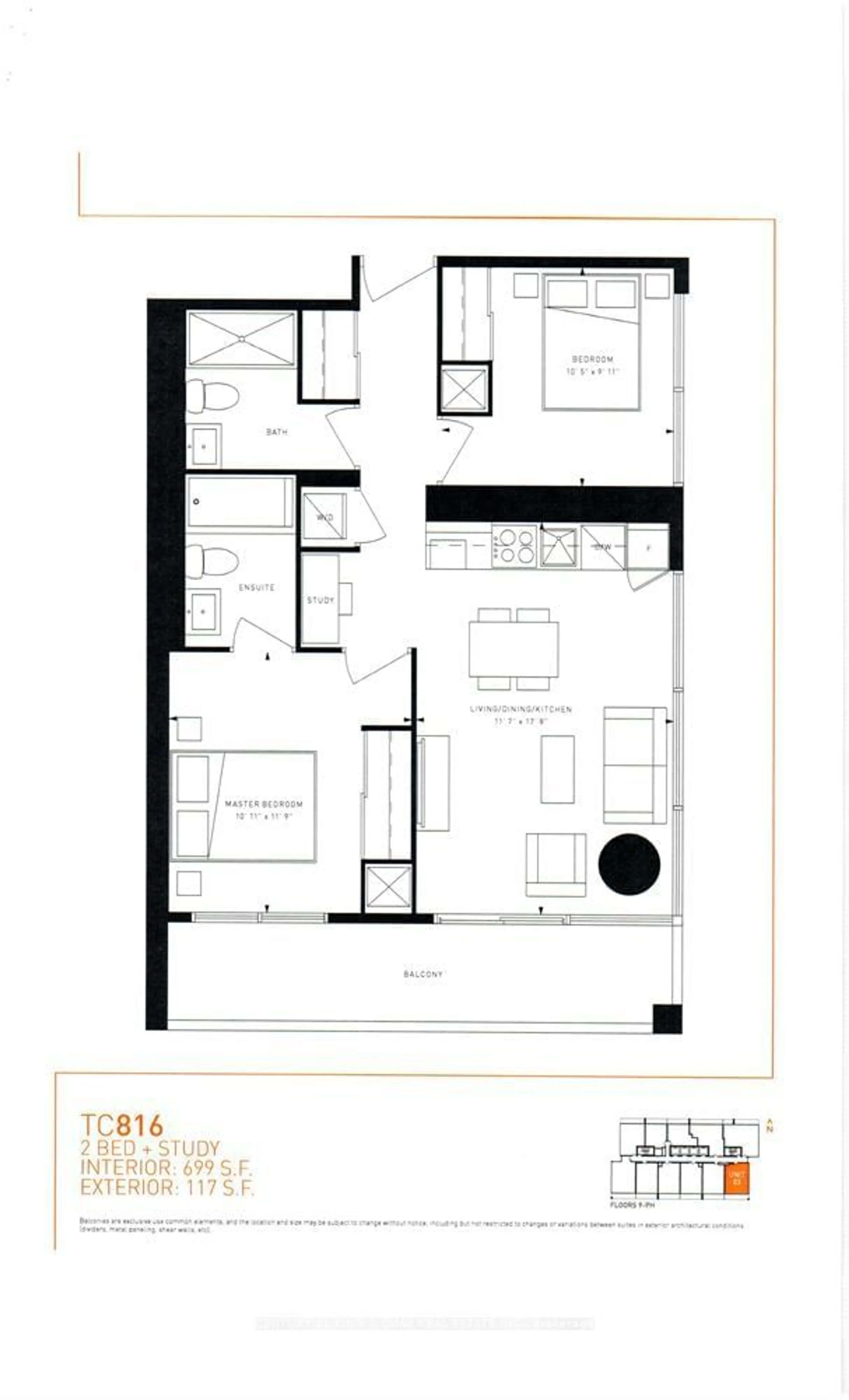 Floor plan for 898 Portage Pkwy #5003, Vaughan Ontario L4K 0J6