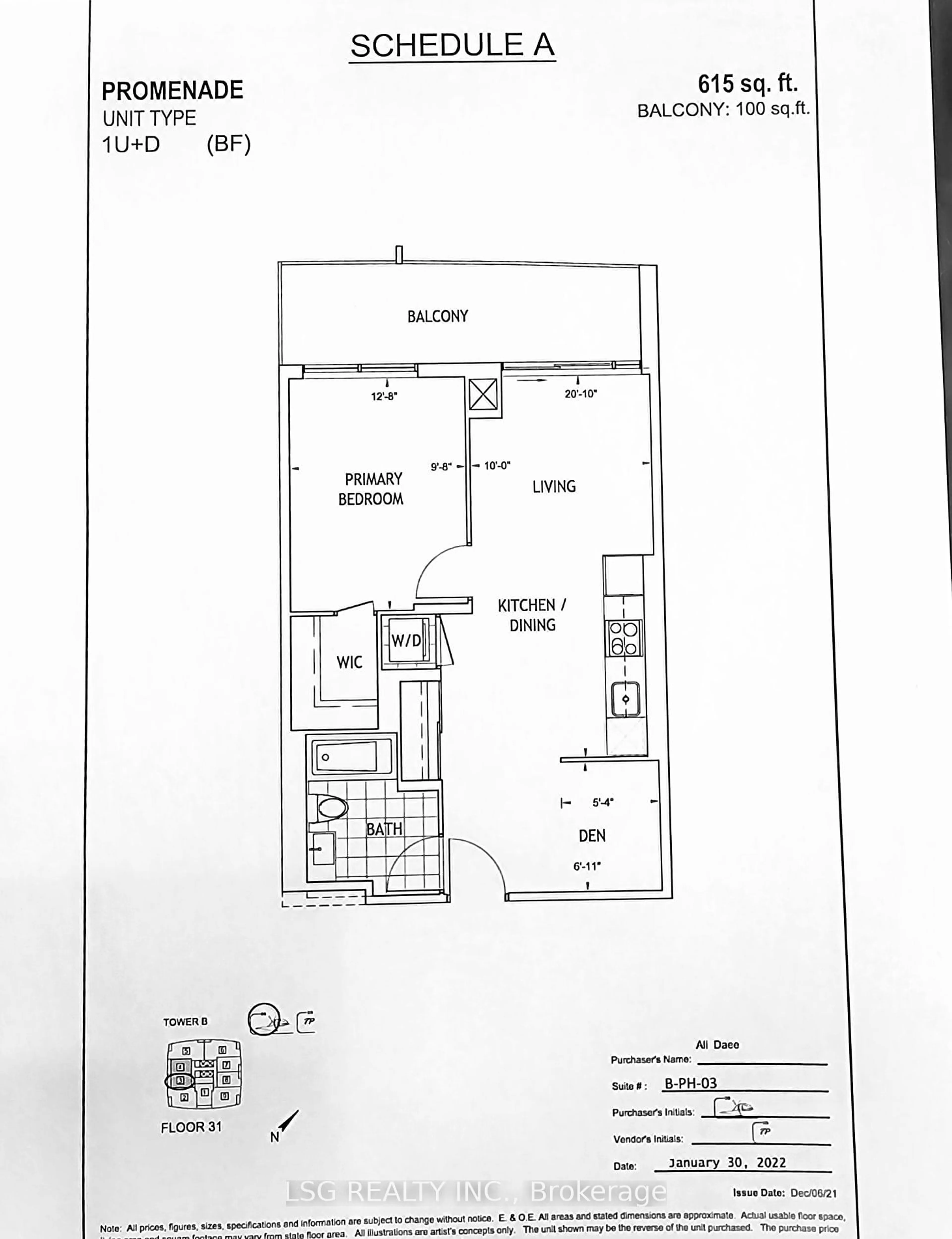 Floor plan for 1 Promenade Circ #Ph-03, Vaughan Ontario L4J 4P8