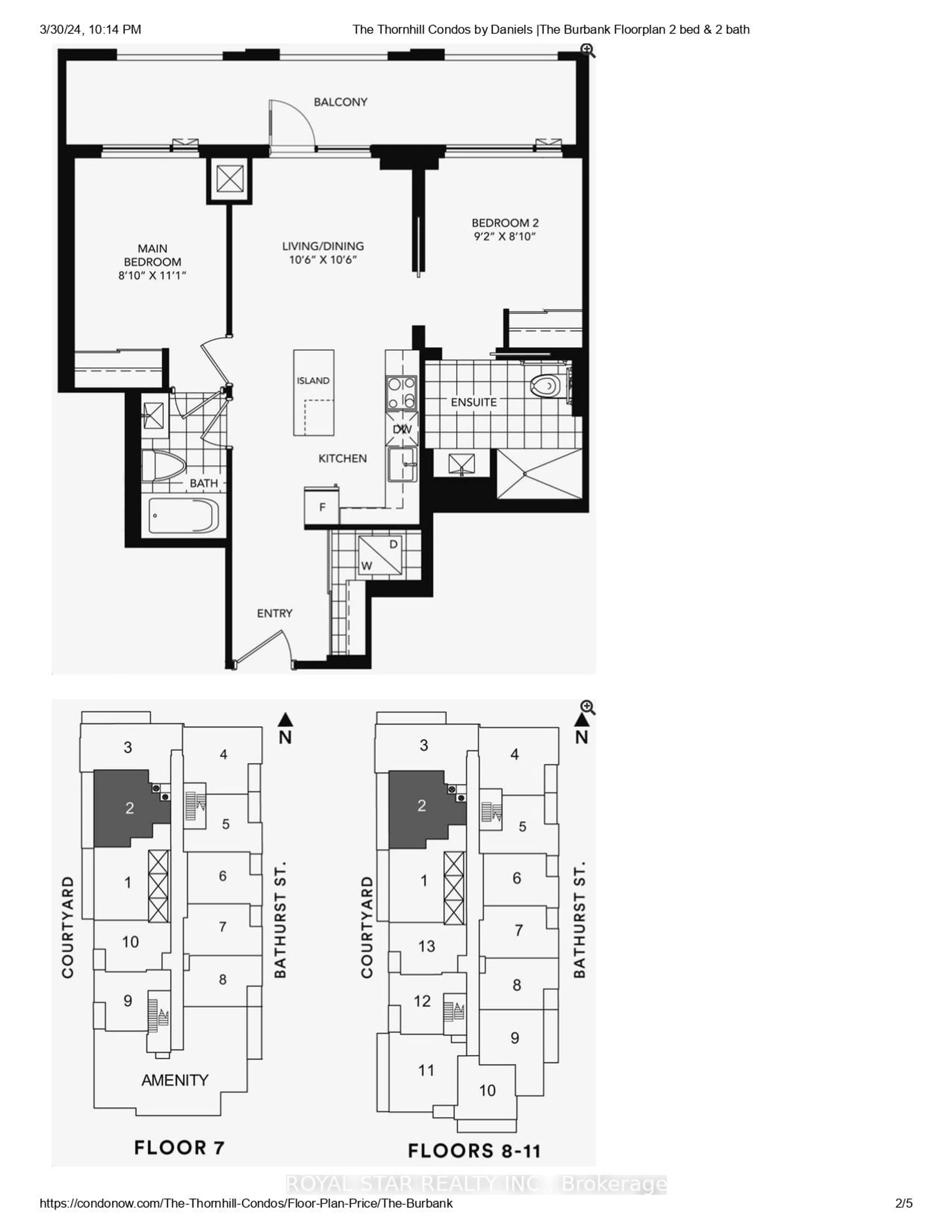 Floor plan for 7950 Bathurst St #B-1502, Vaughan Ontario L4J 0L4