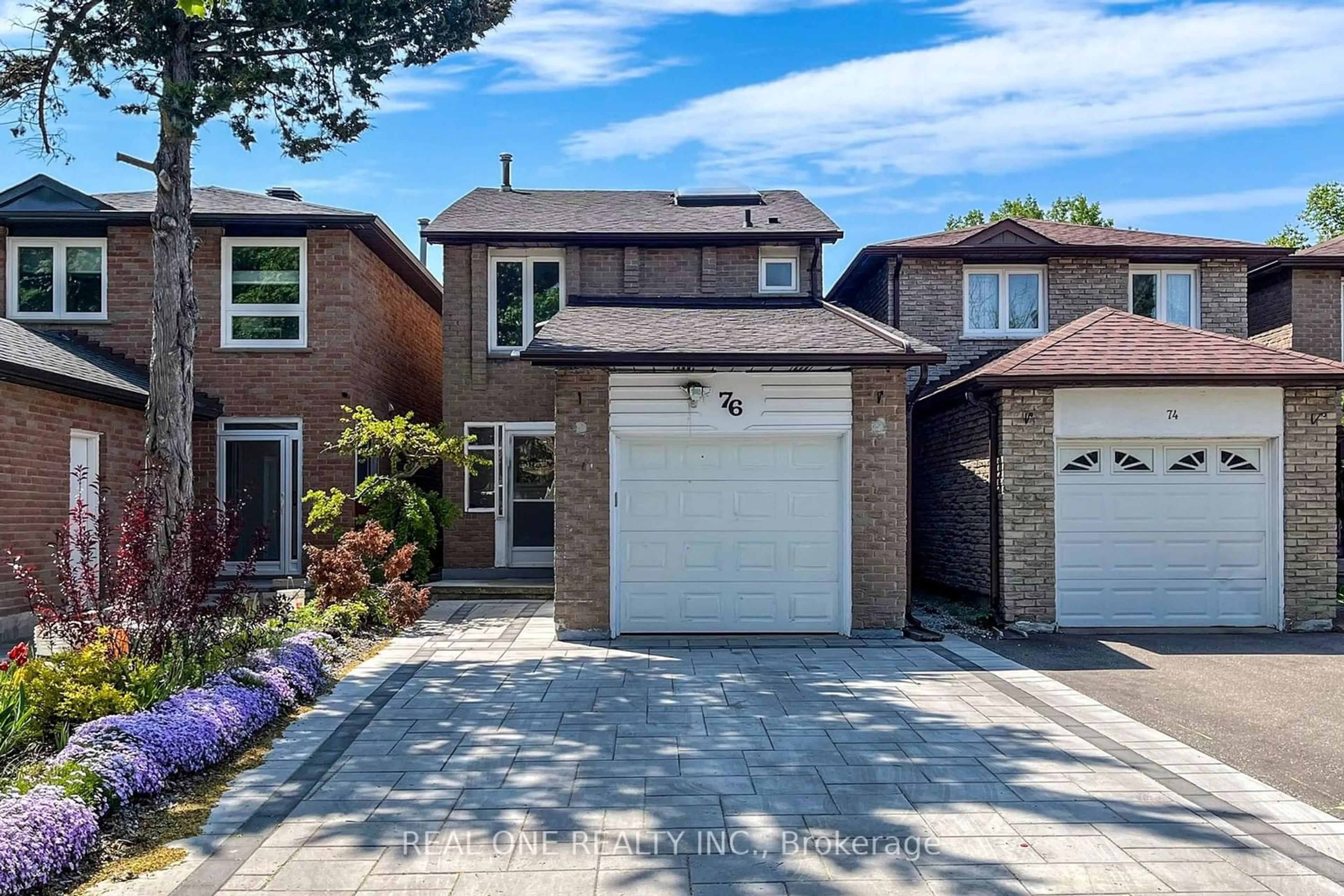 Home with brick exterior material for 76 Cottsmore Cres, Markham Ontario L3R 3X6